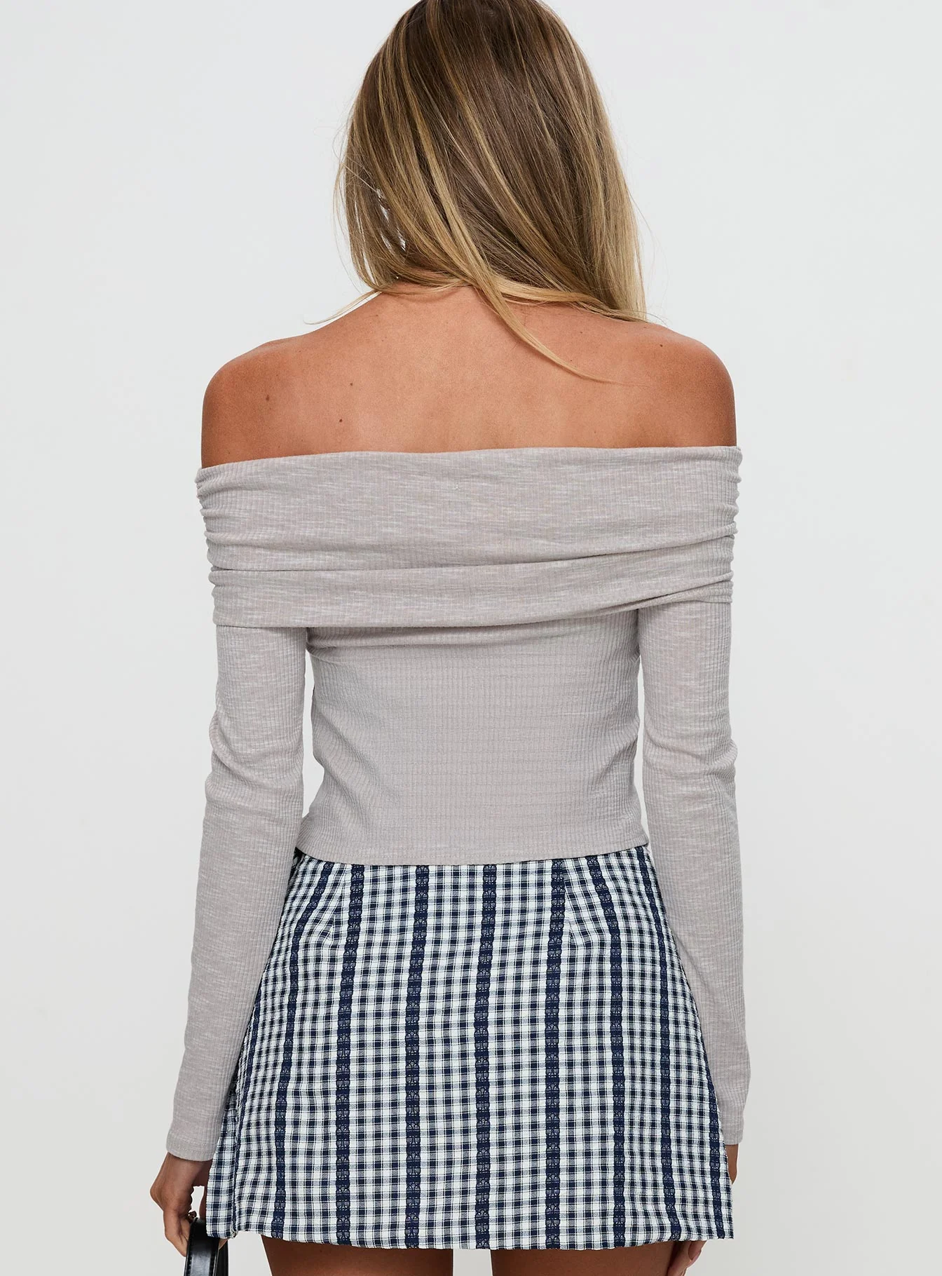Victorea Off Shoulder Top Grey