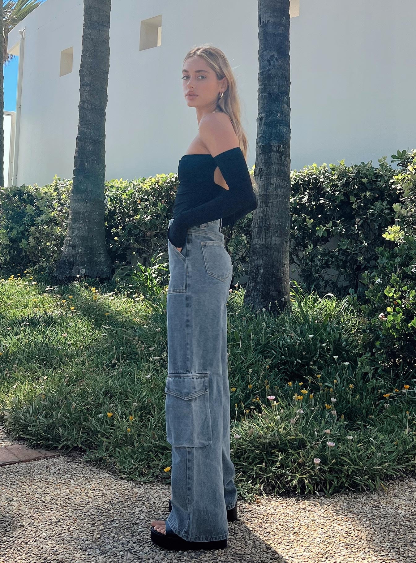 Randle Cargo Jeans Mid Wash Denim