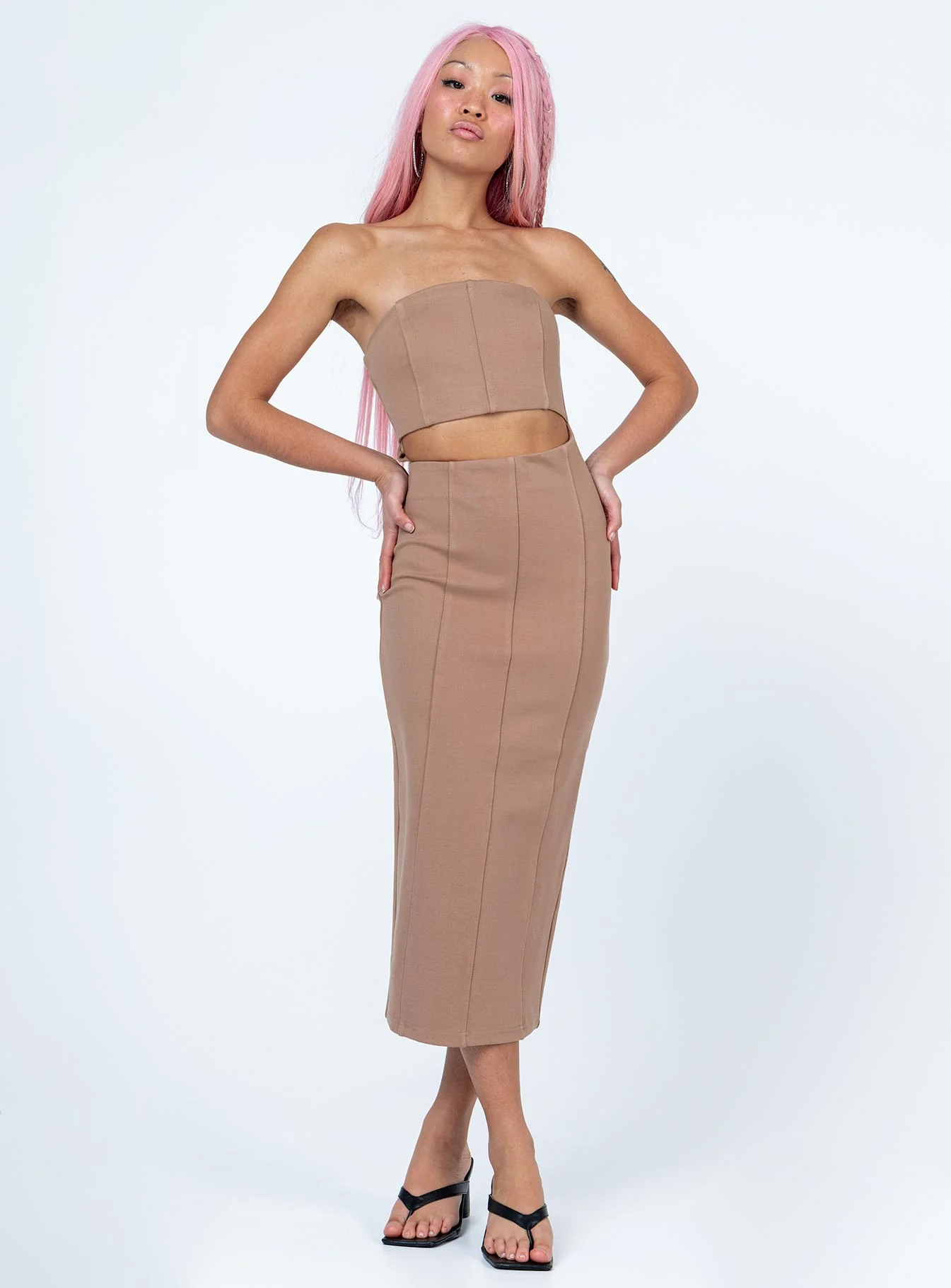 Archy Midi Dress Beige