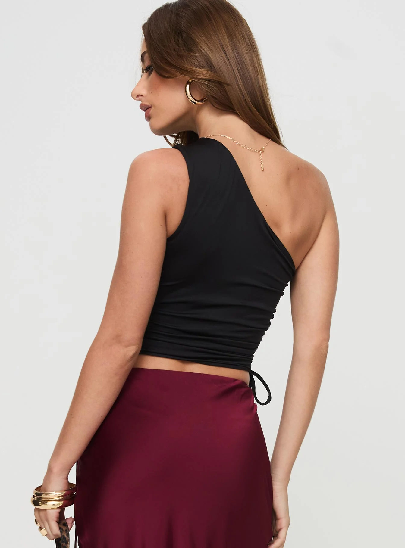 Manifest Me One Shoulder Top Black