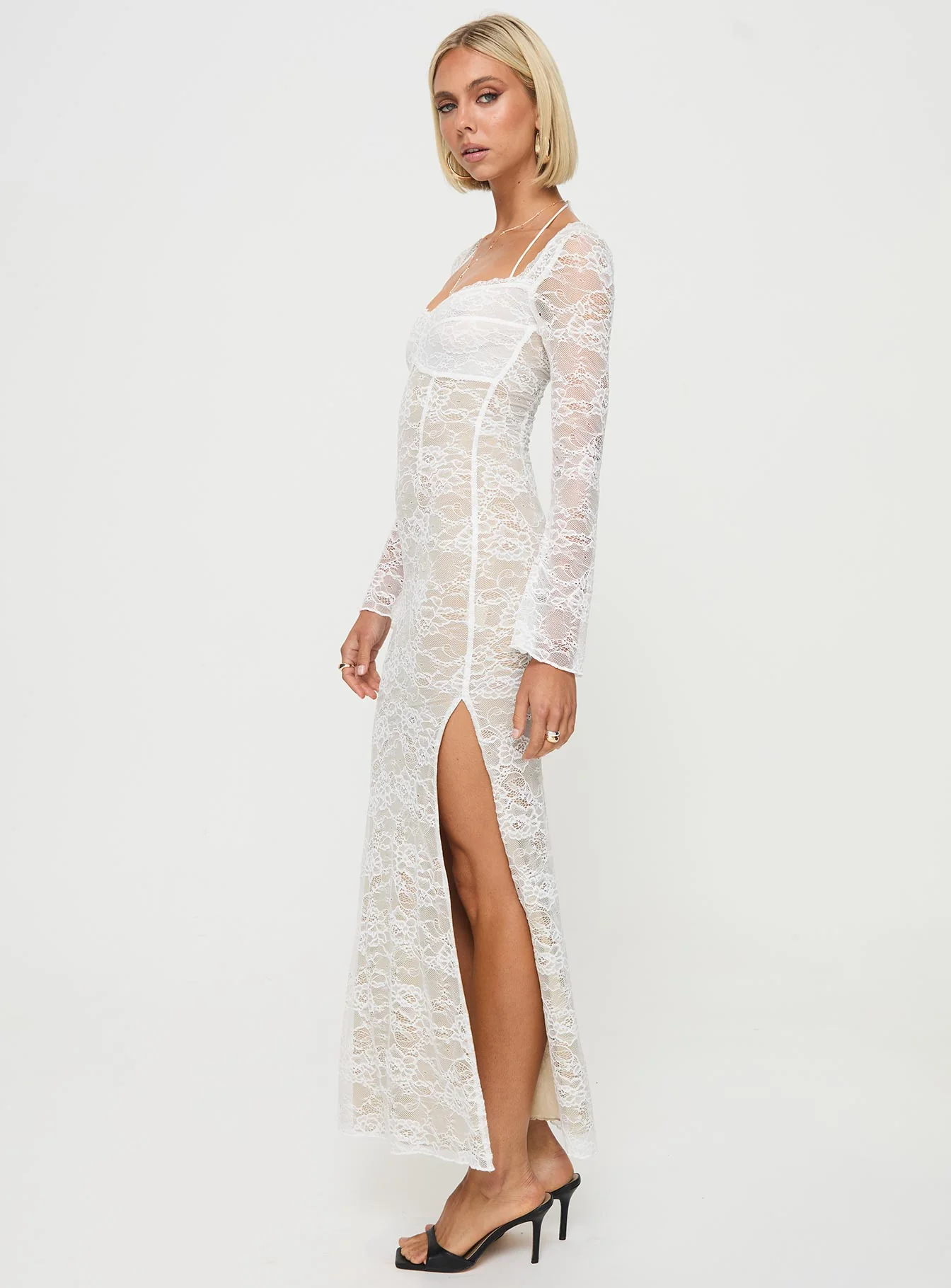 Aubriella Lace Maxi Dress Cream