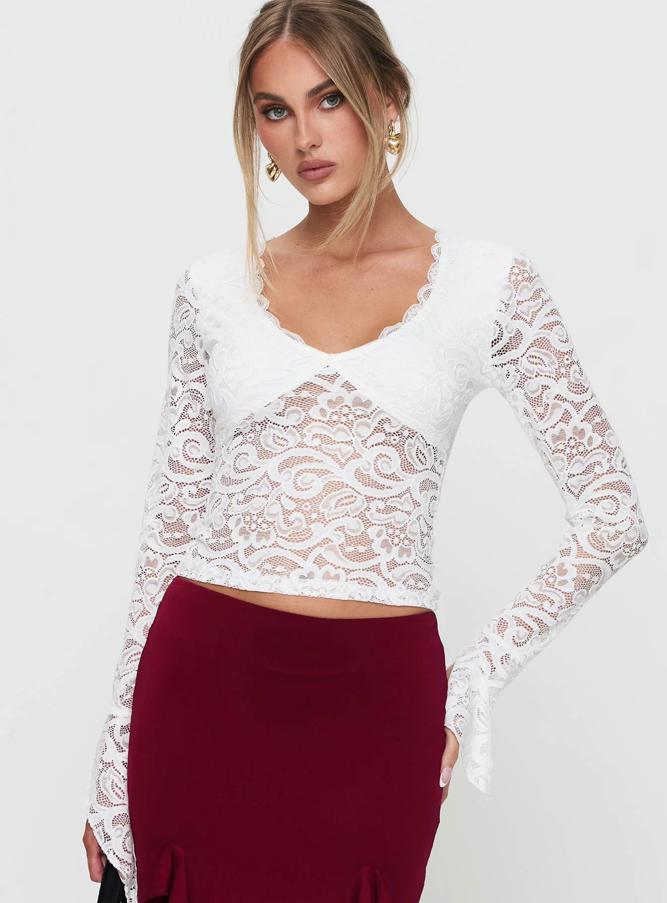 Honeymoon Lace Top White