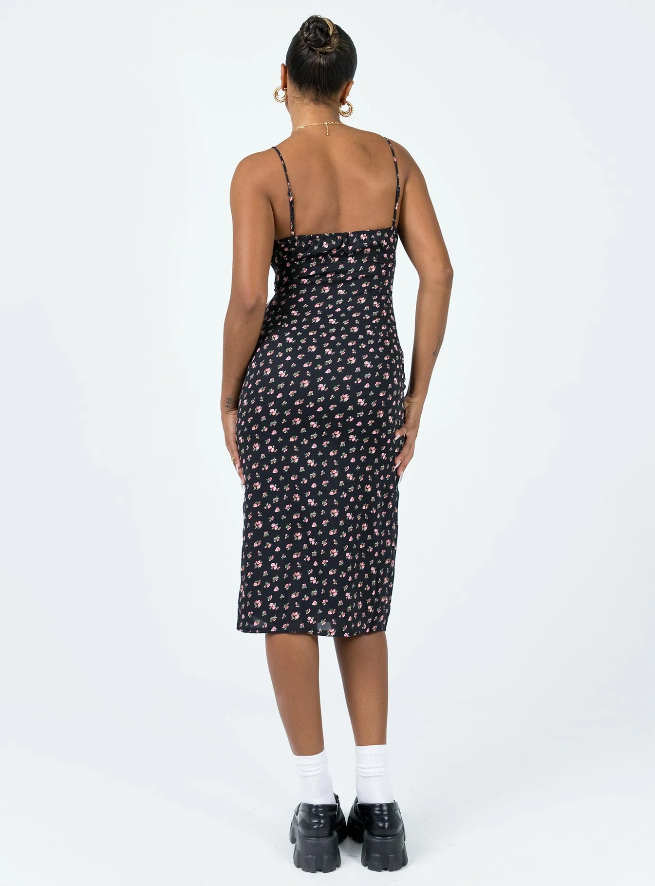 Noda Midi Dress Black / Floral