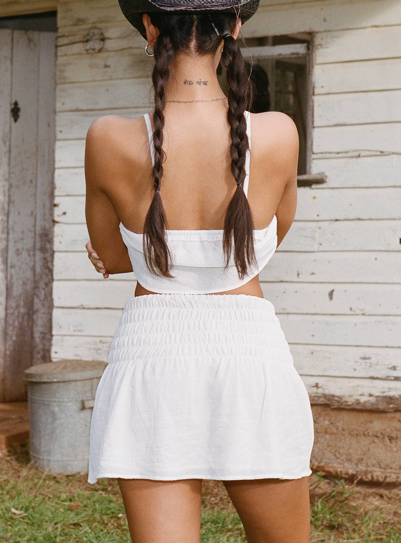 Trevani Ribbon Mini Skirt Ivory