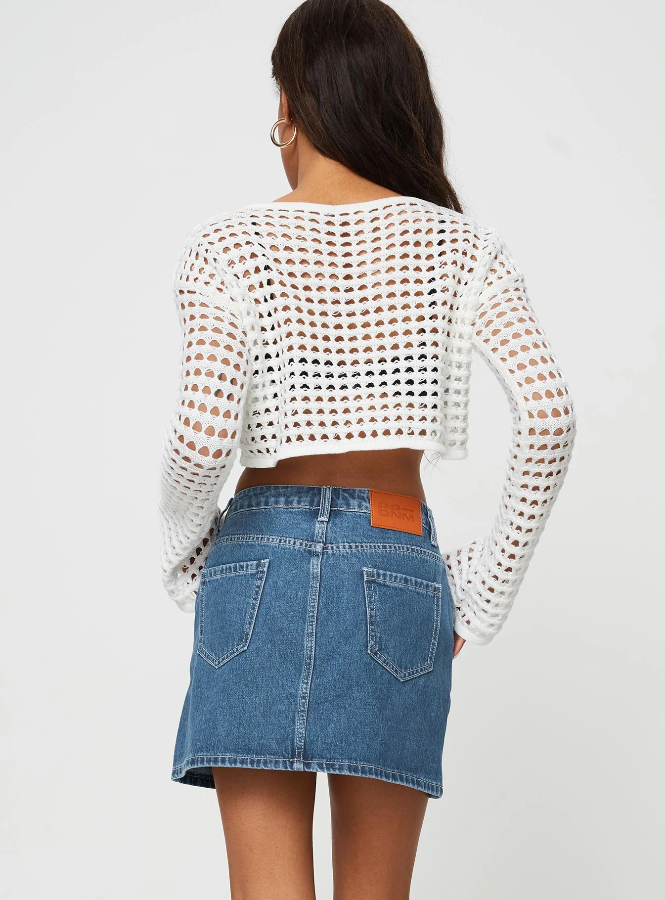 Trevina Denim Mini Skirt Mid Wash