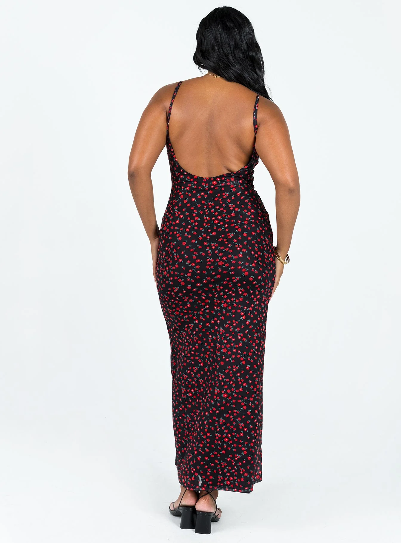 Knox Maxi Dress Black / Red Floral