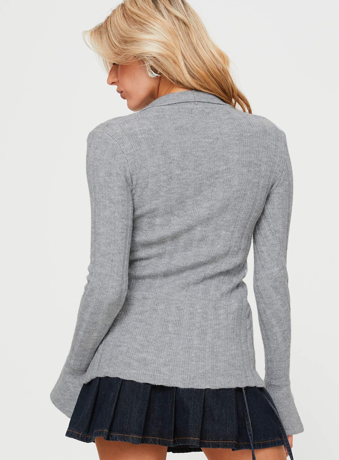 Beryl Long Sleeve Top Slate Grey