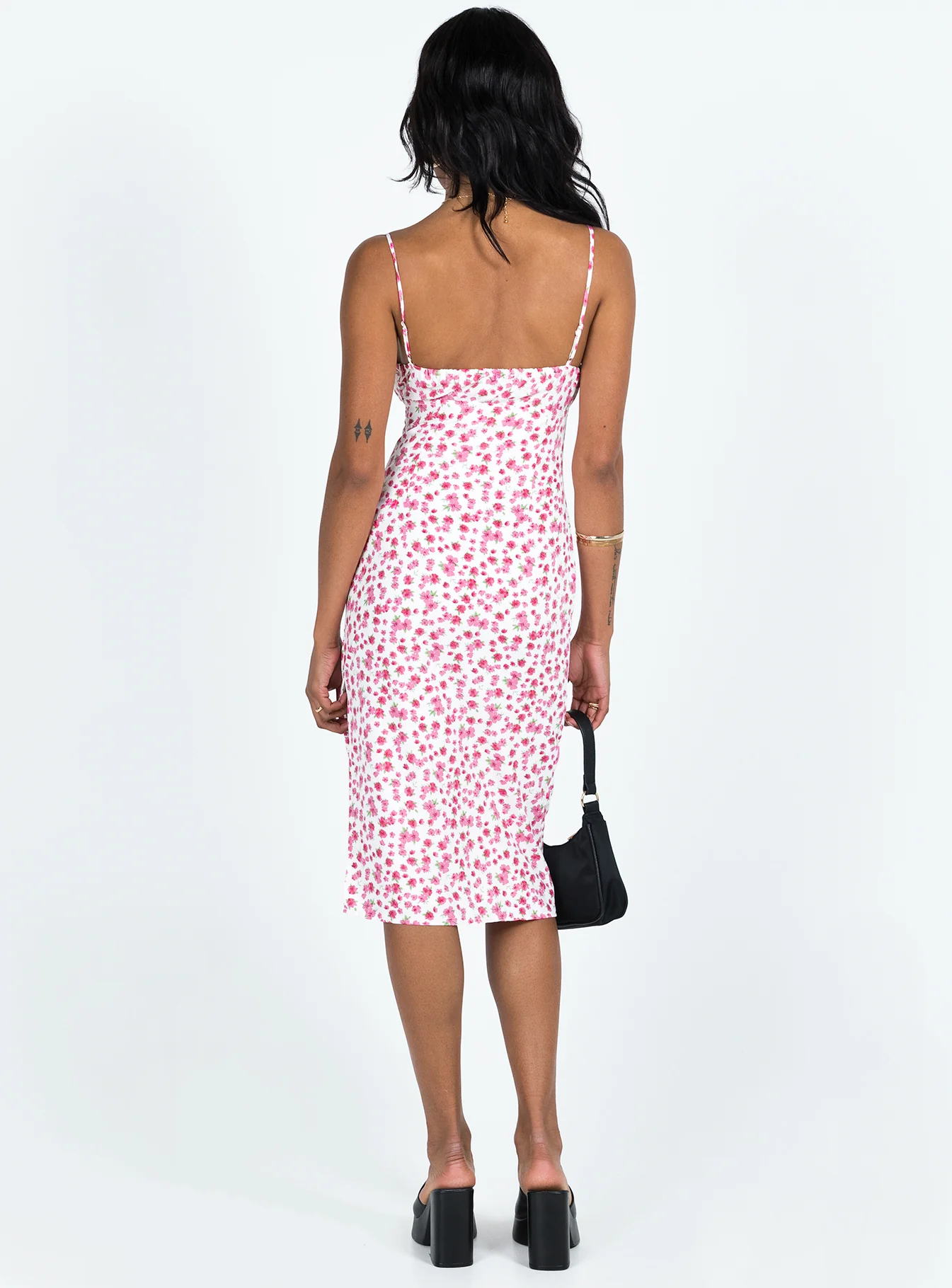 Noda Midi Dress Pink Floral