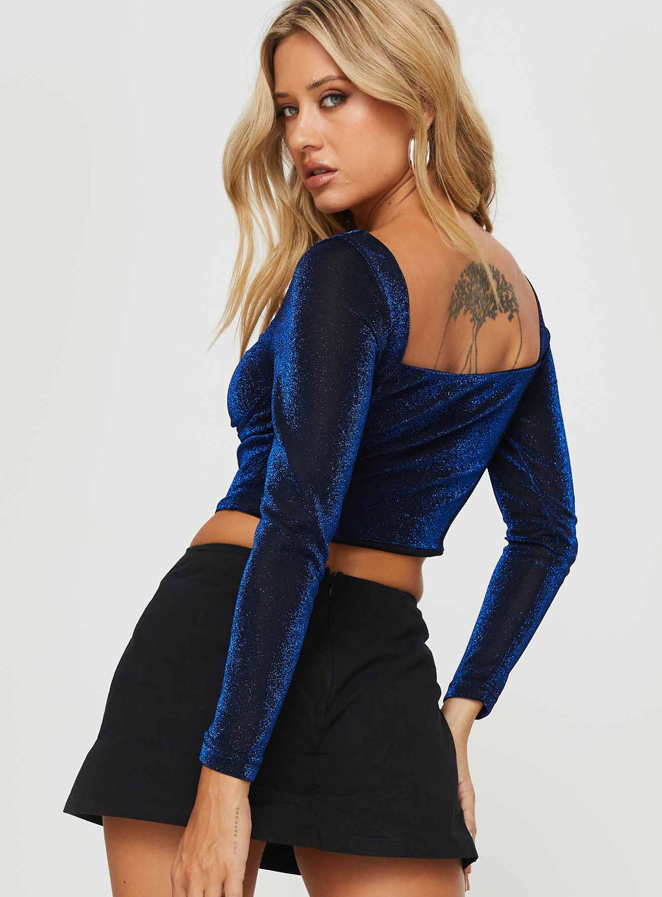 Bruna Long Sleeve Top Blue