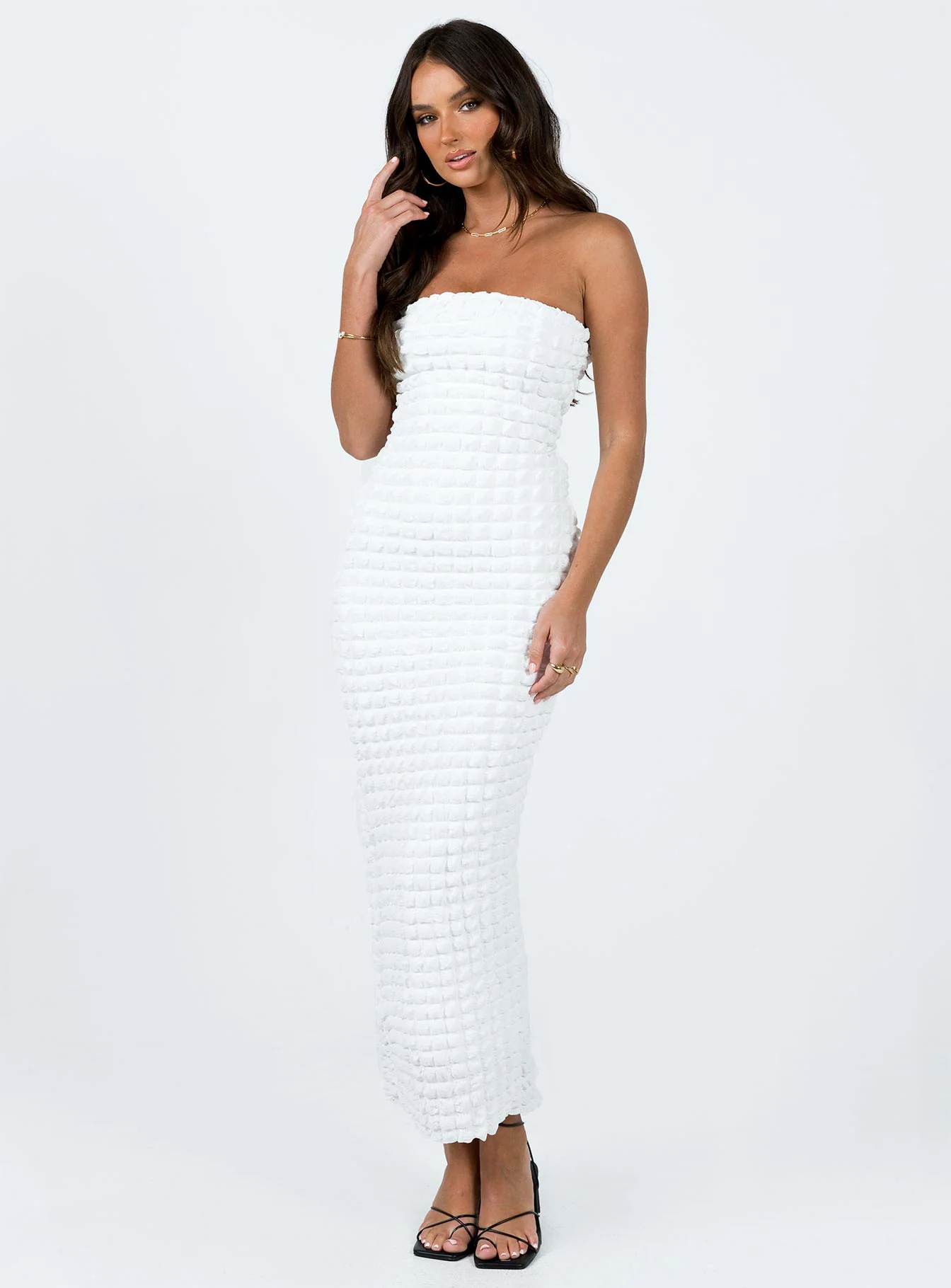 Kendrick Strapless Maxi Dress White