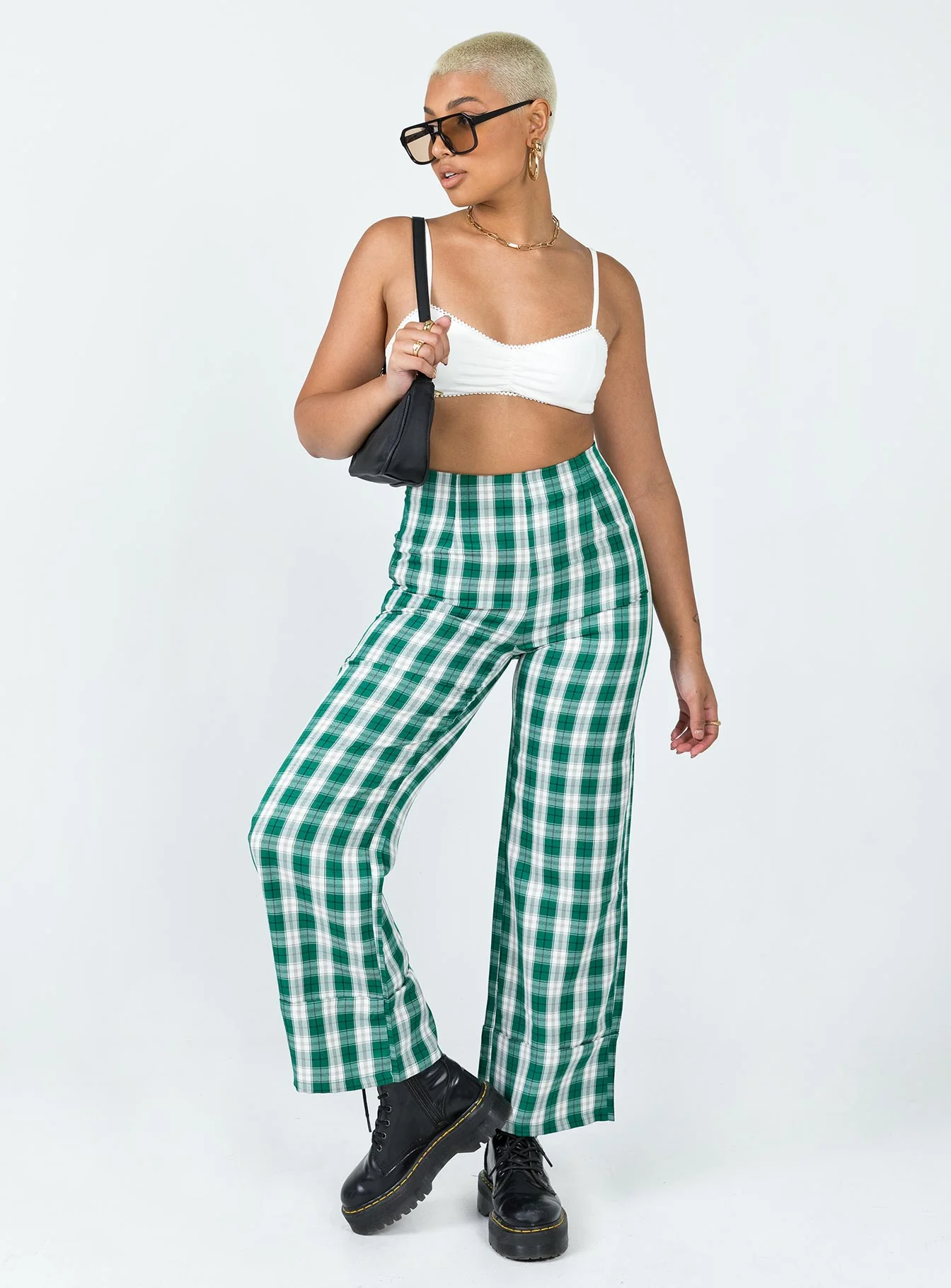 Euros Pants Green Tartan