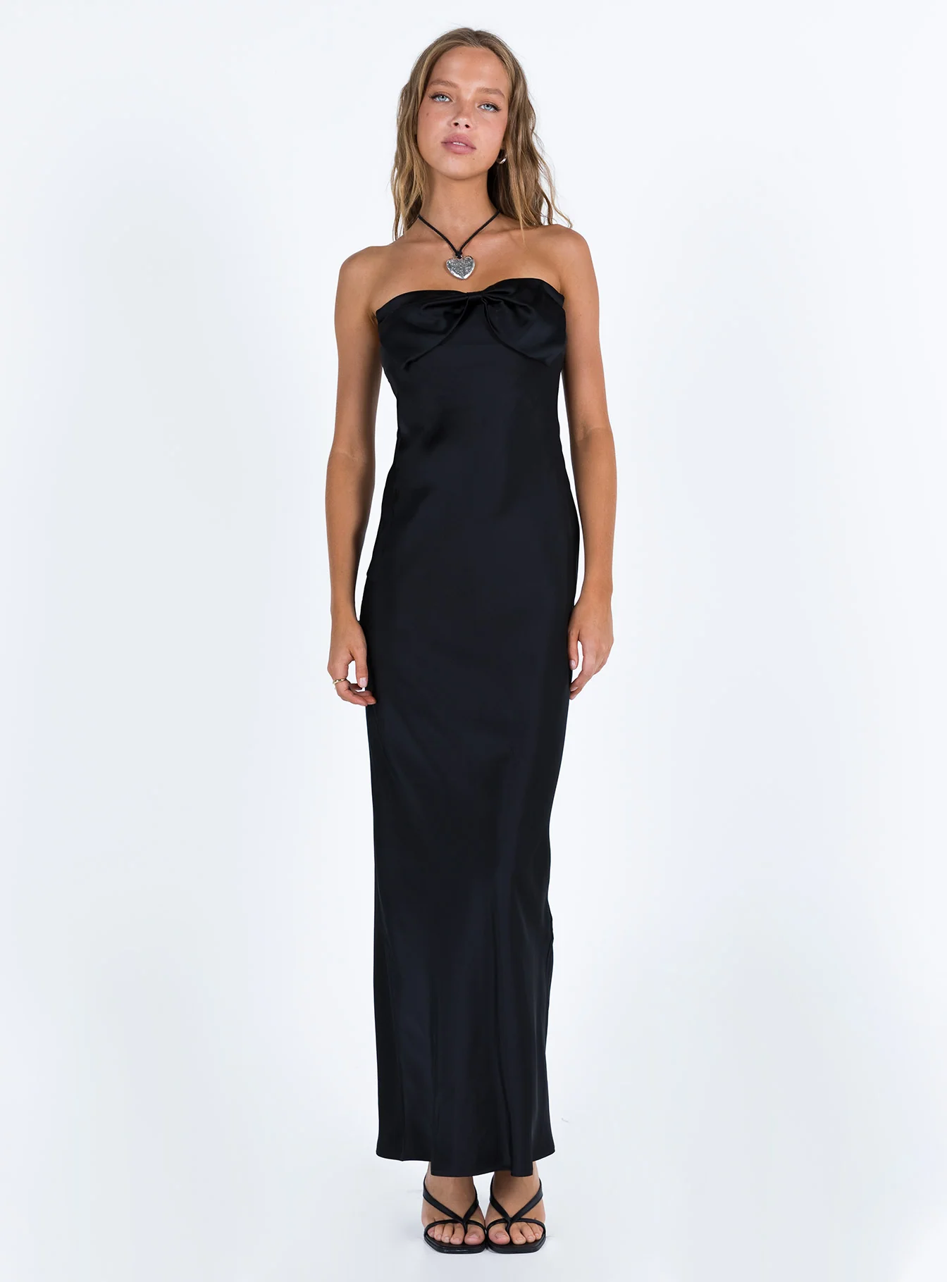 Kesy Bow Tie Maxi Dress Black