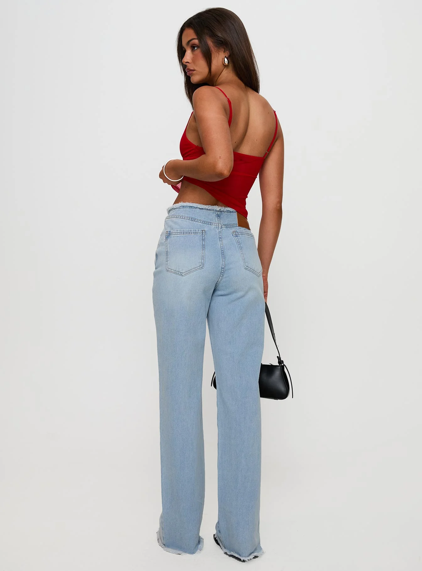 Hawke Frayed Jeans Mid Blue