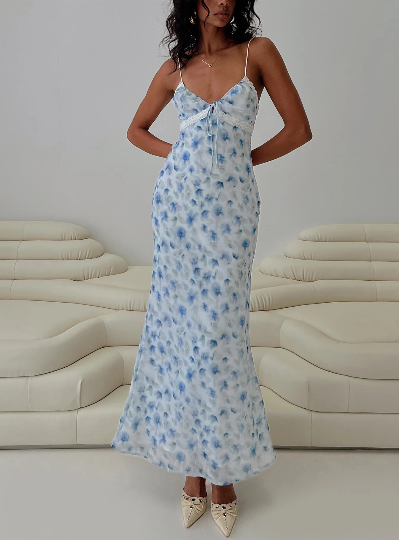 Emily Maxi Dress Blue Floral