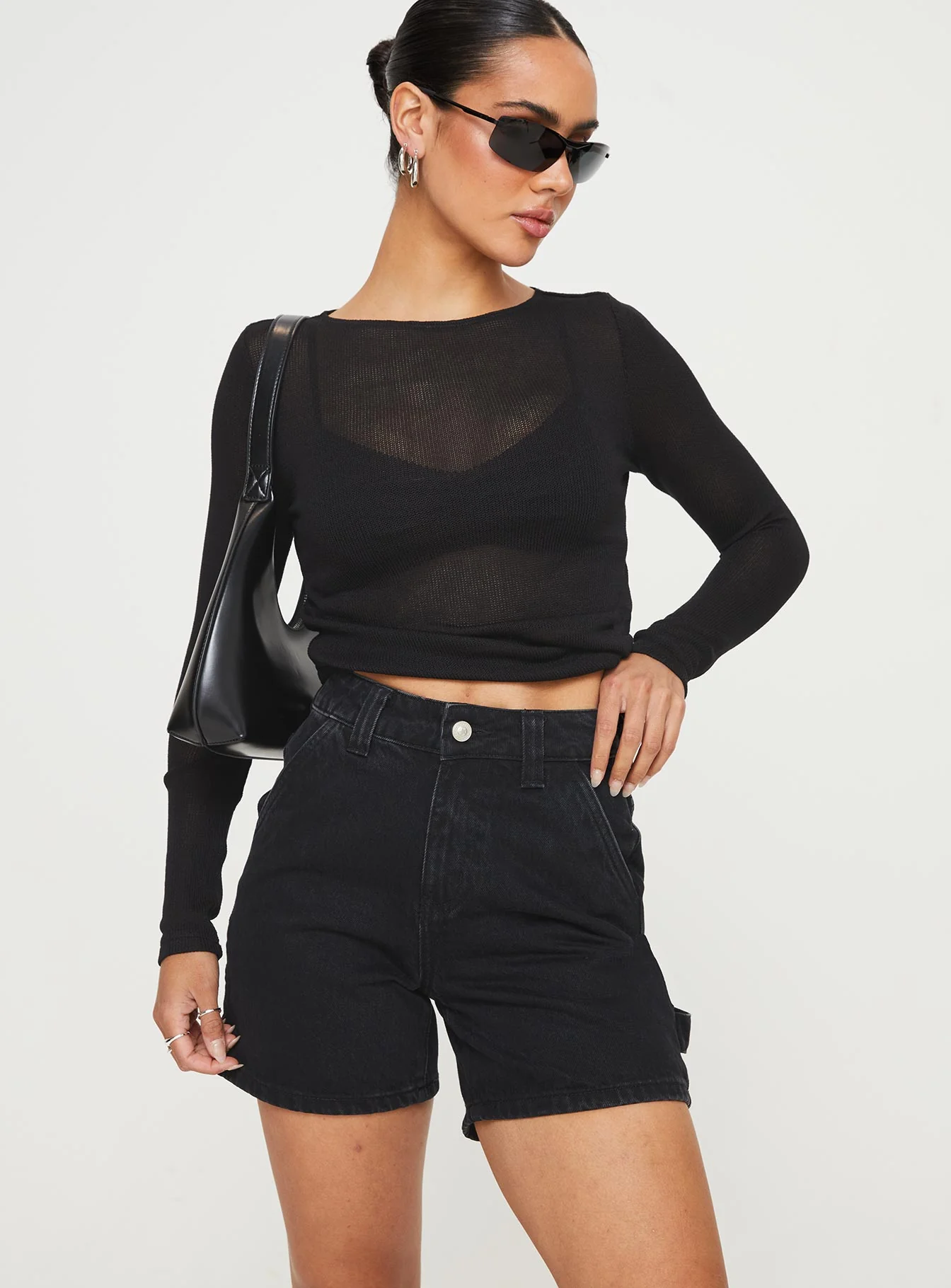 Lou Carpenter Denim Shorts Black