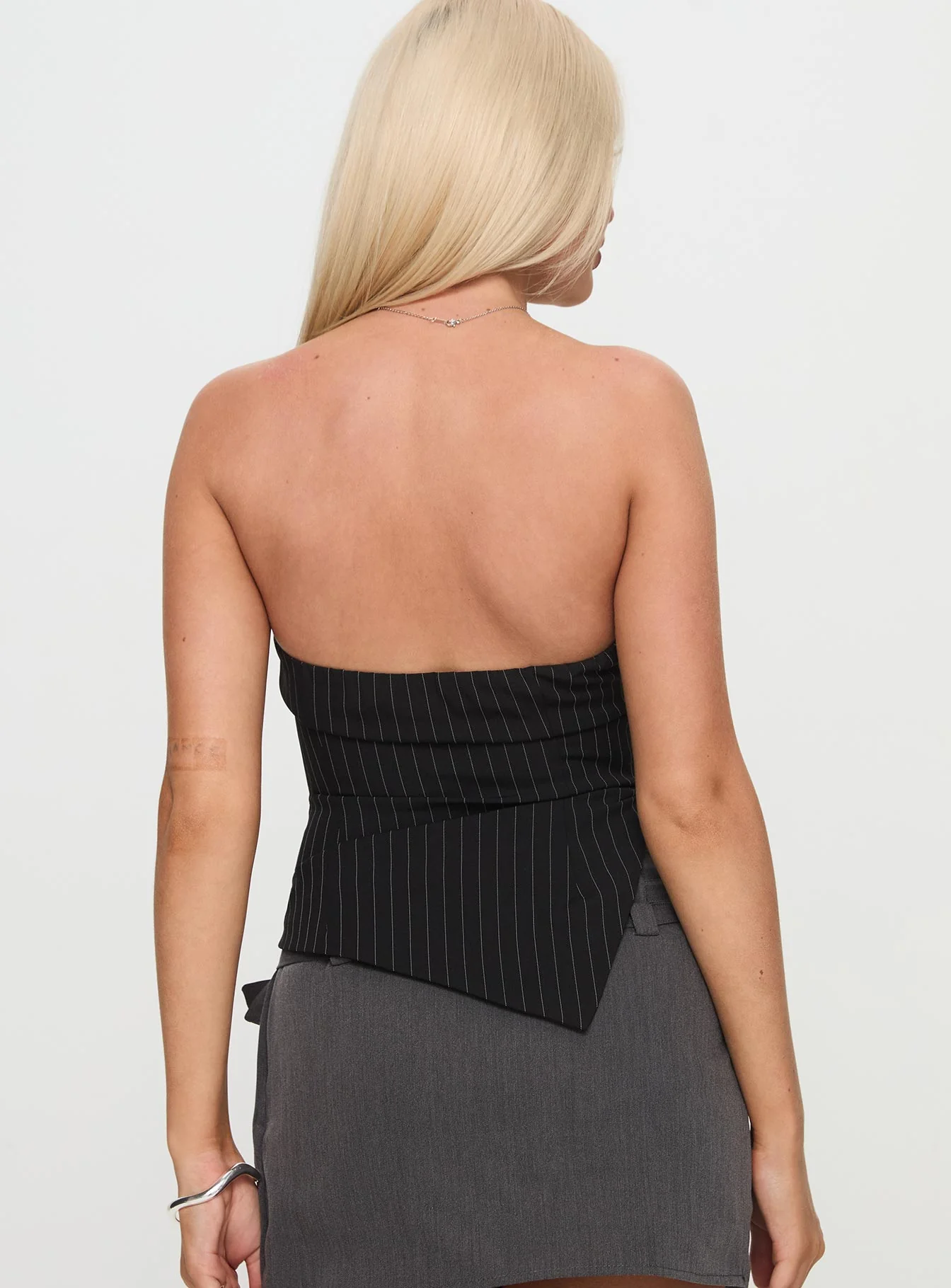 Per Usual Strapless Top Black