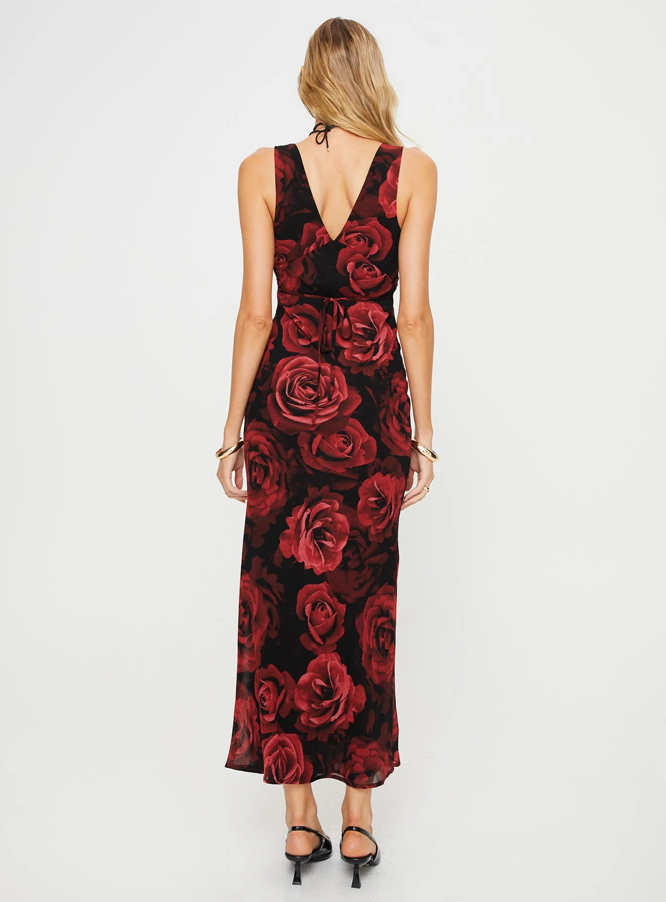 Maysa Rose Maxi Dress Black / Red