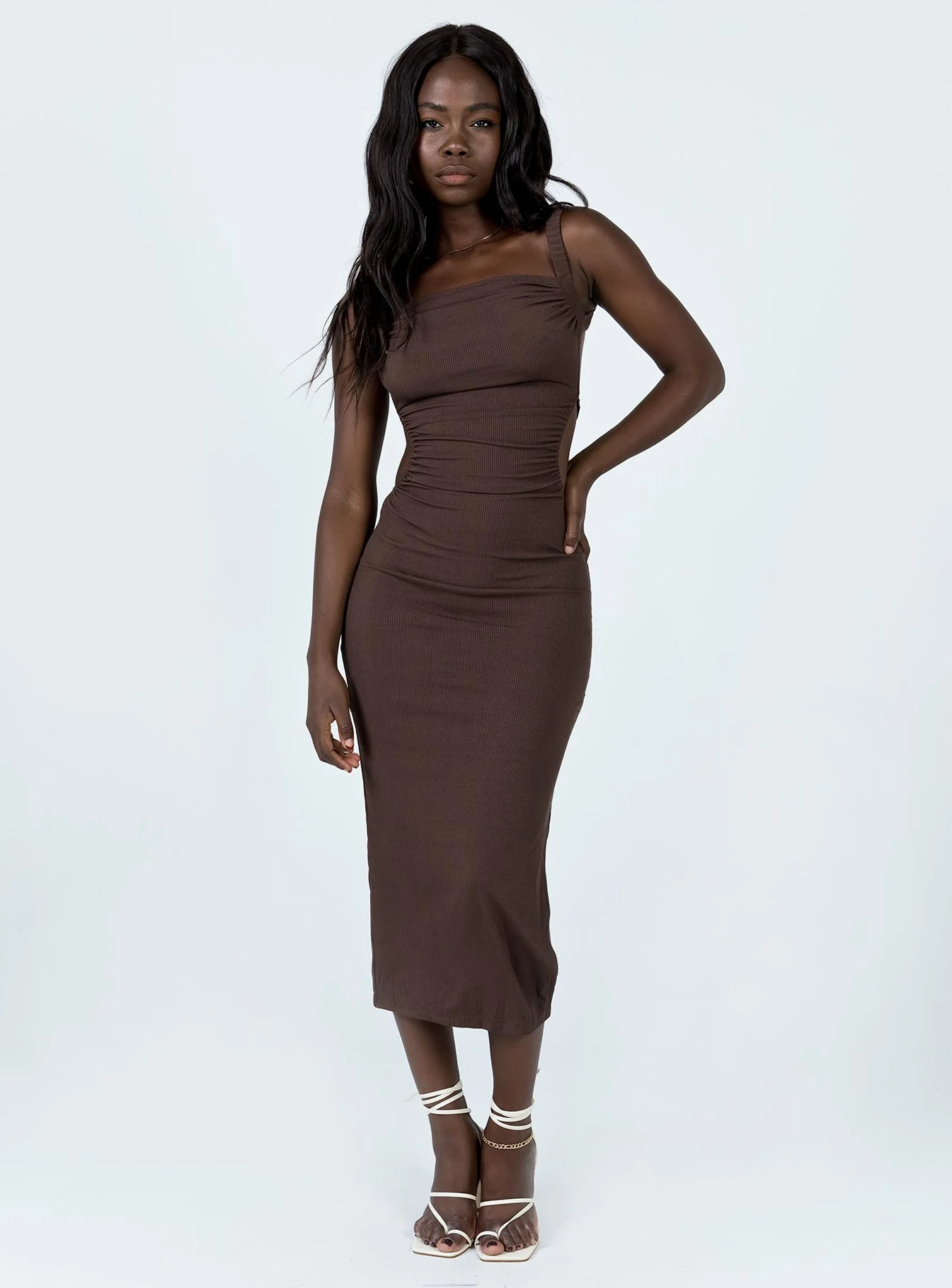Lainey Midi Dress Brown