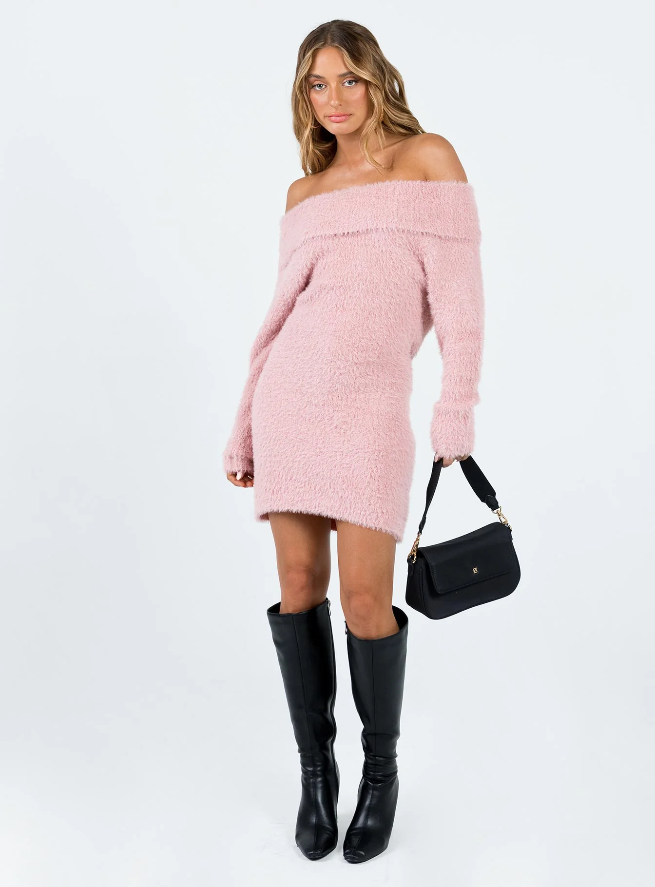 Mirrabrook Off The Shoulder Mini Dress Pink
