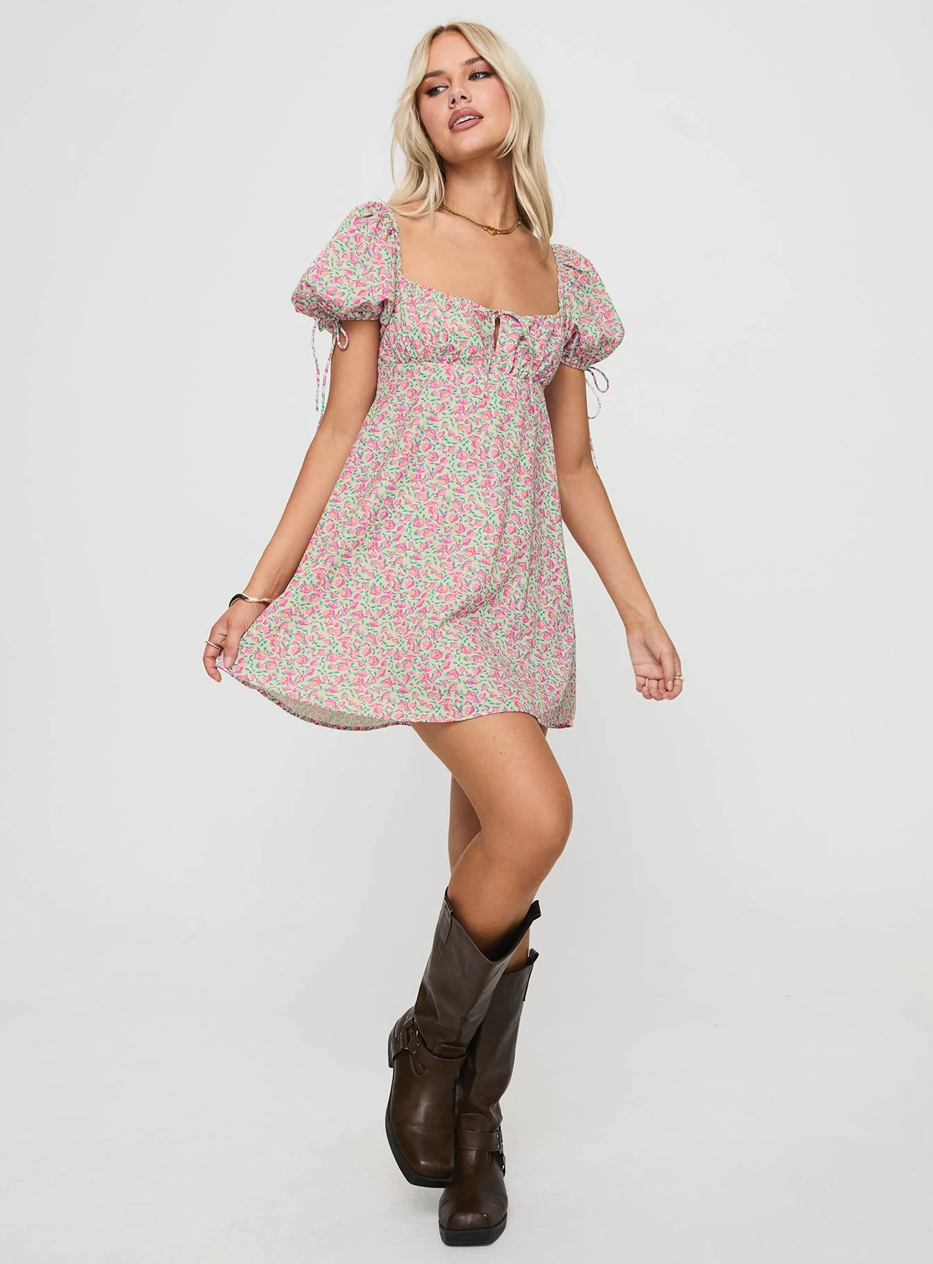 Larsson Mini Dress Pink Floral