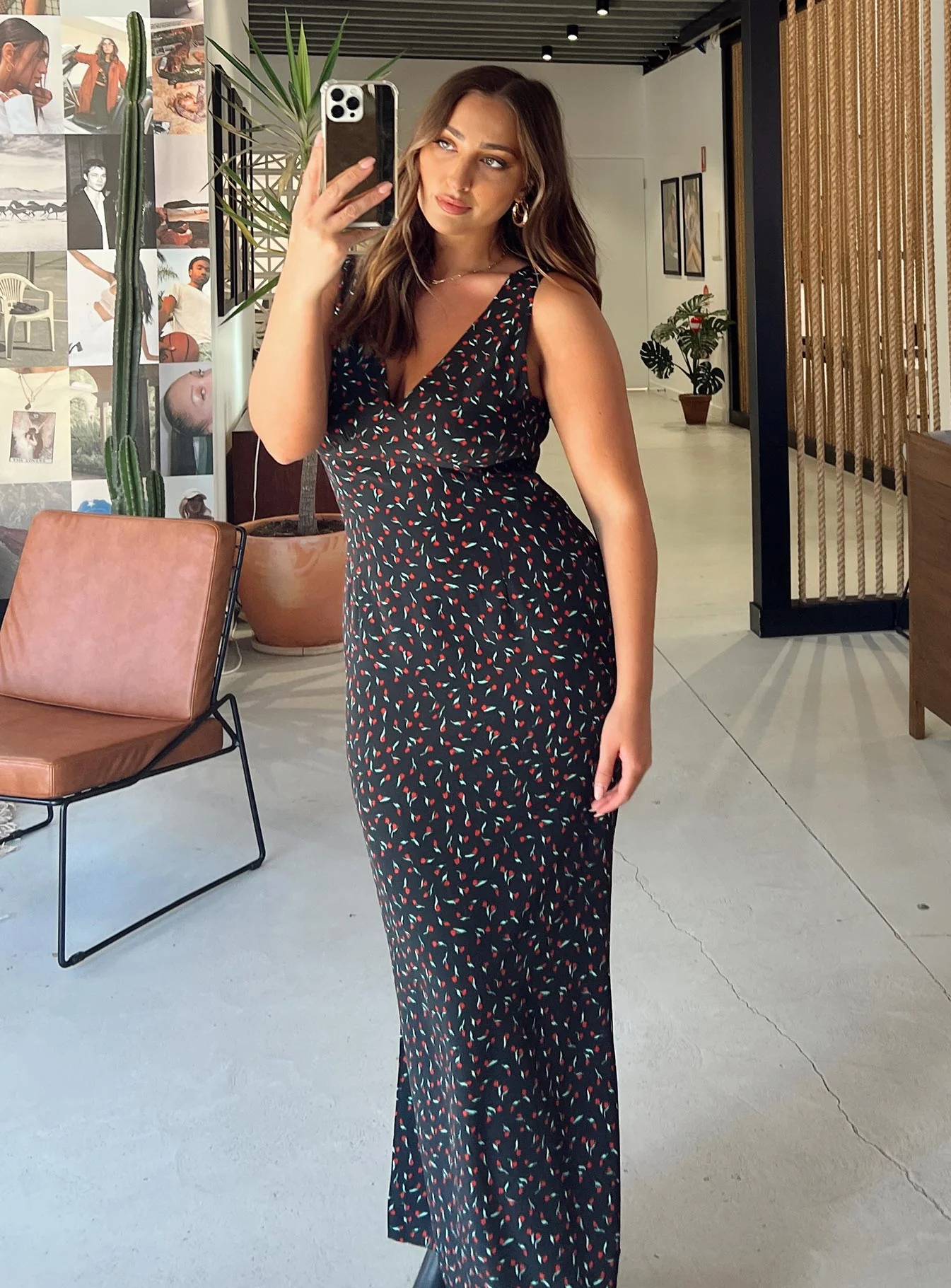 Garrick Maxi Dress Black / Red