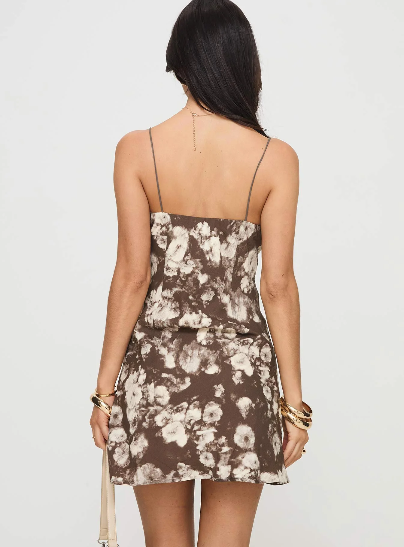 Marilyn Mini Dress Brown / Floral