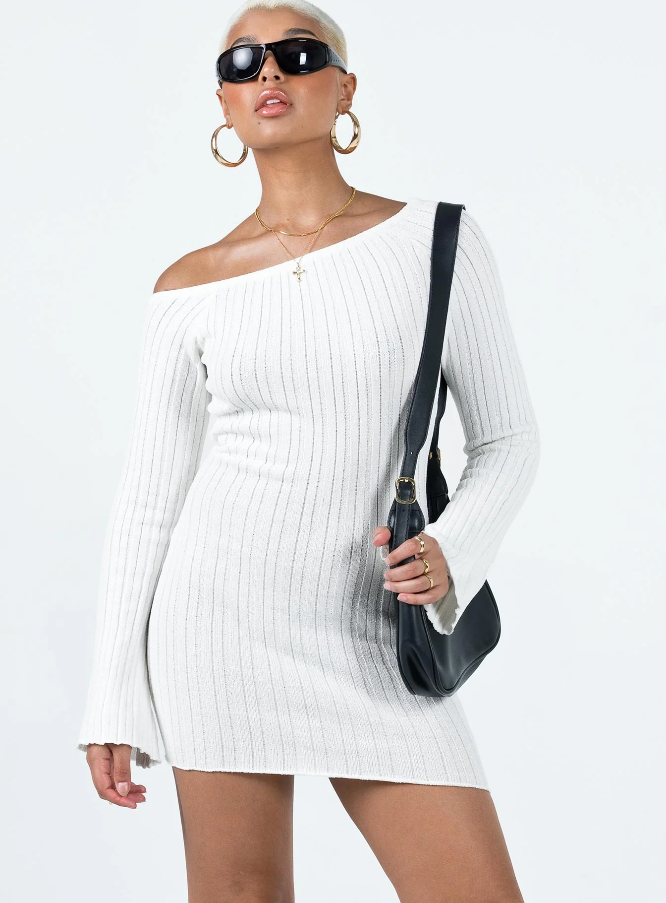 Santorini Knit Mini Dress White