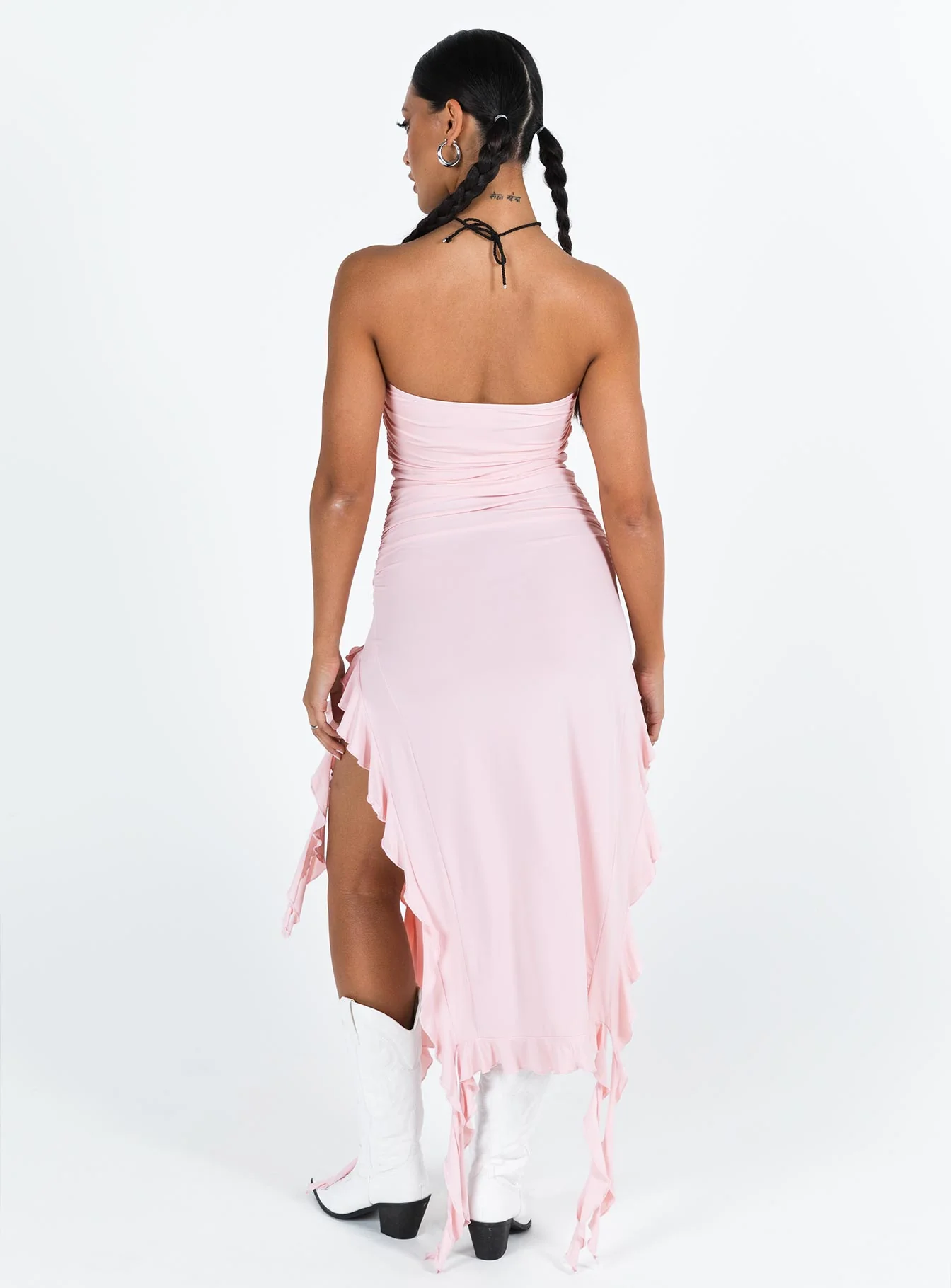 Rendezvous Strapless Midi Dress Blush
