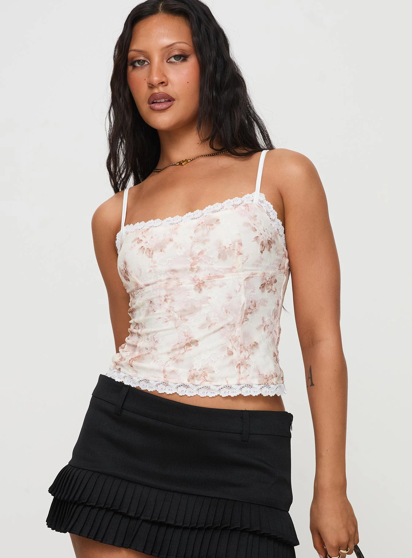 Zachariah Cami Top White Floral