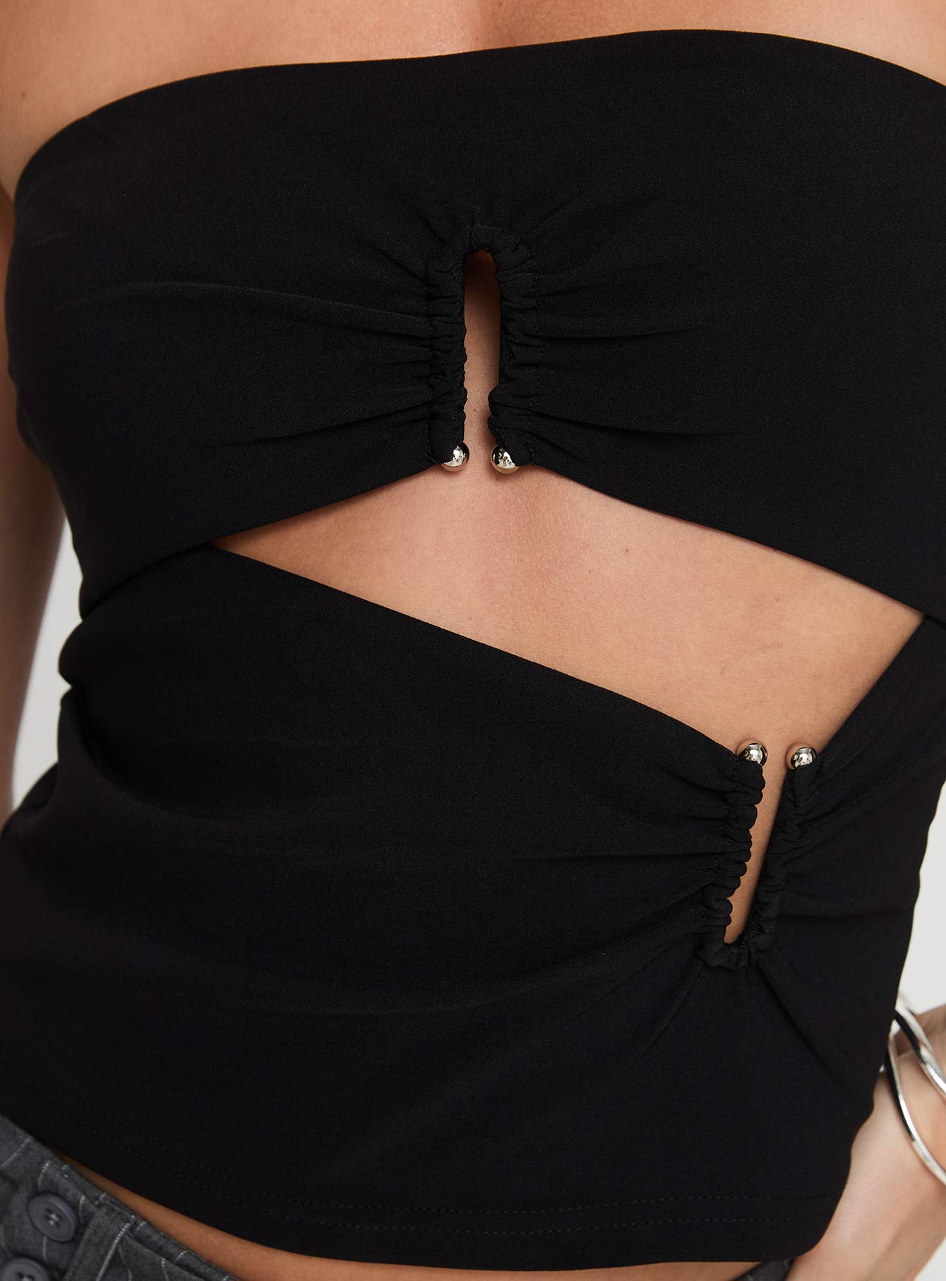 Reckless Abandon Strapless Top Black