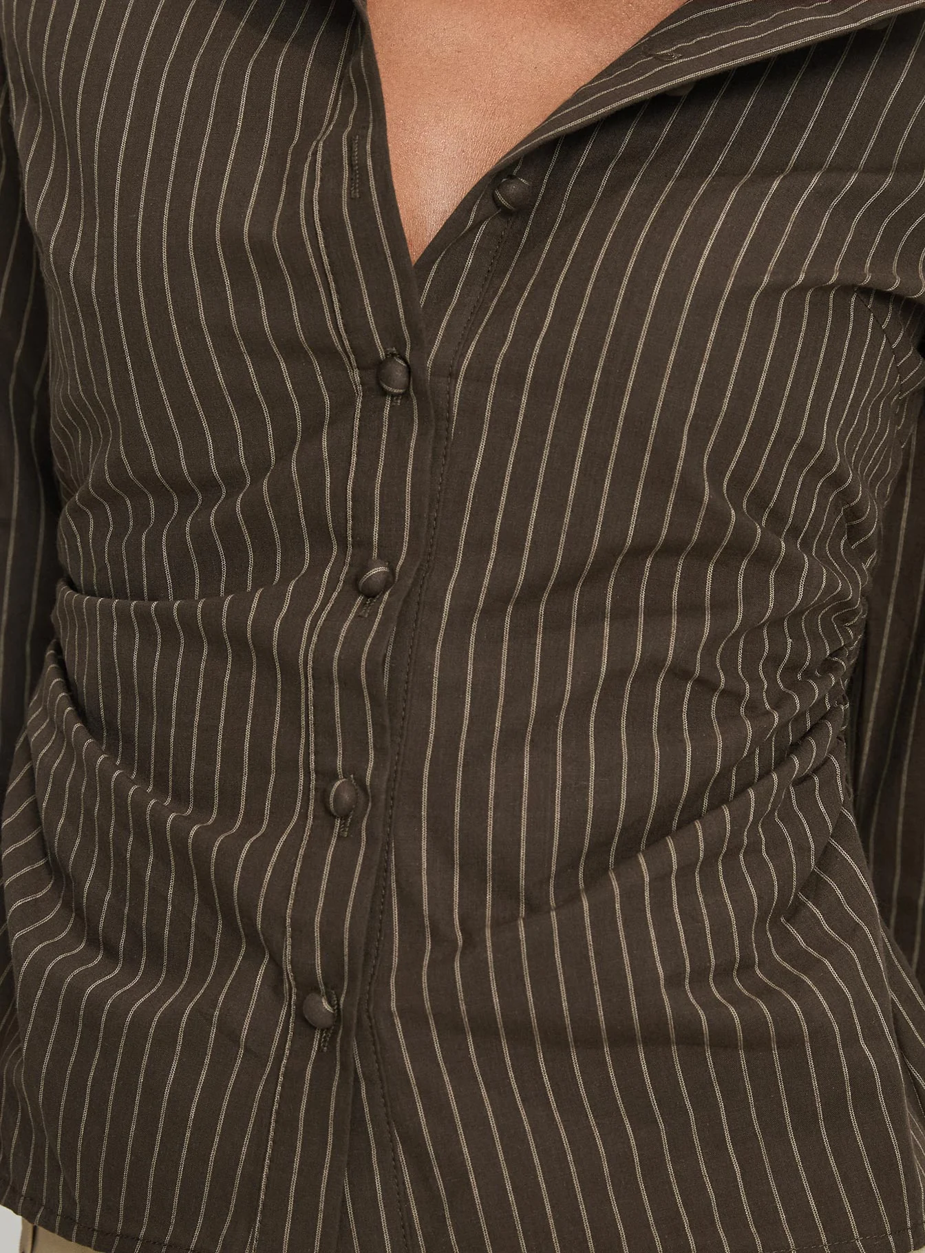 Held My Hand Long Sleeve Top Brown Stripe