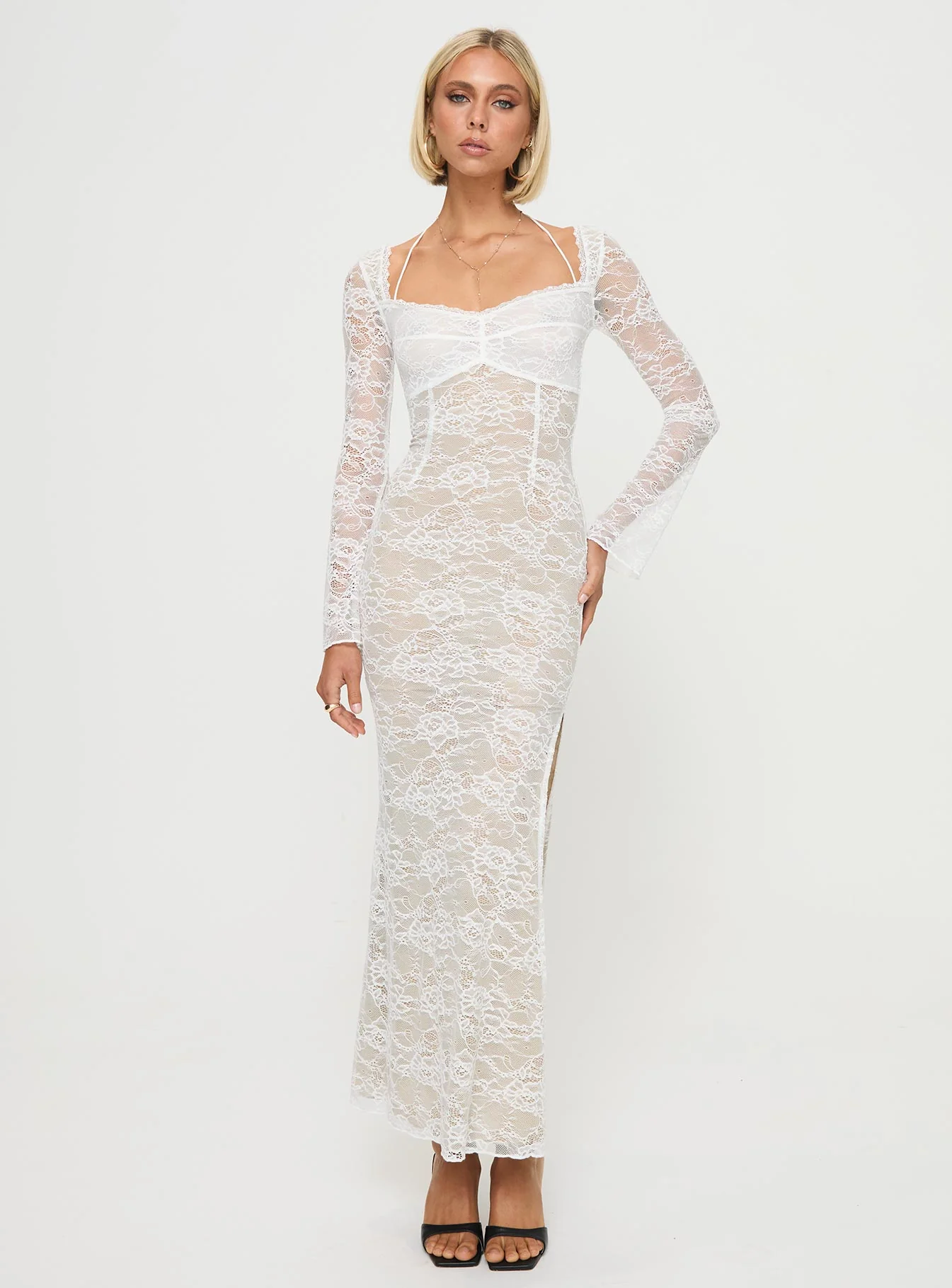 Aubriella Lace Maxi Dress Cream