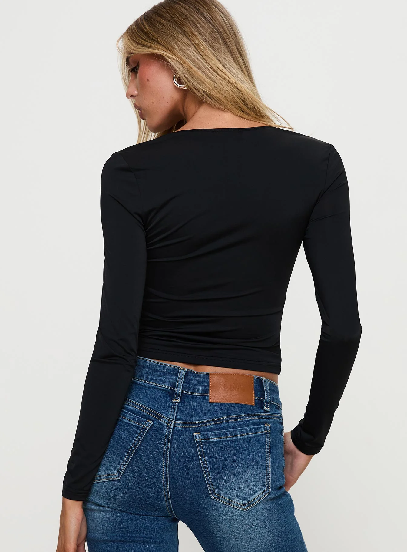 Xandi Long Sleeve Top Black / Leopard