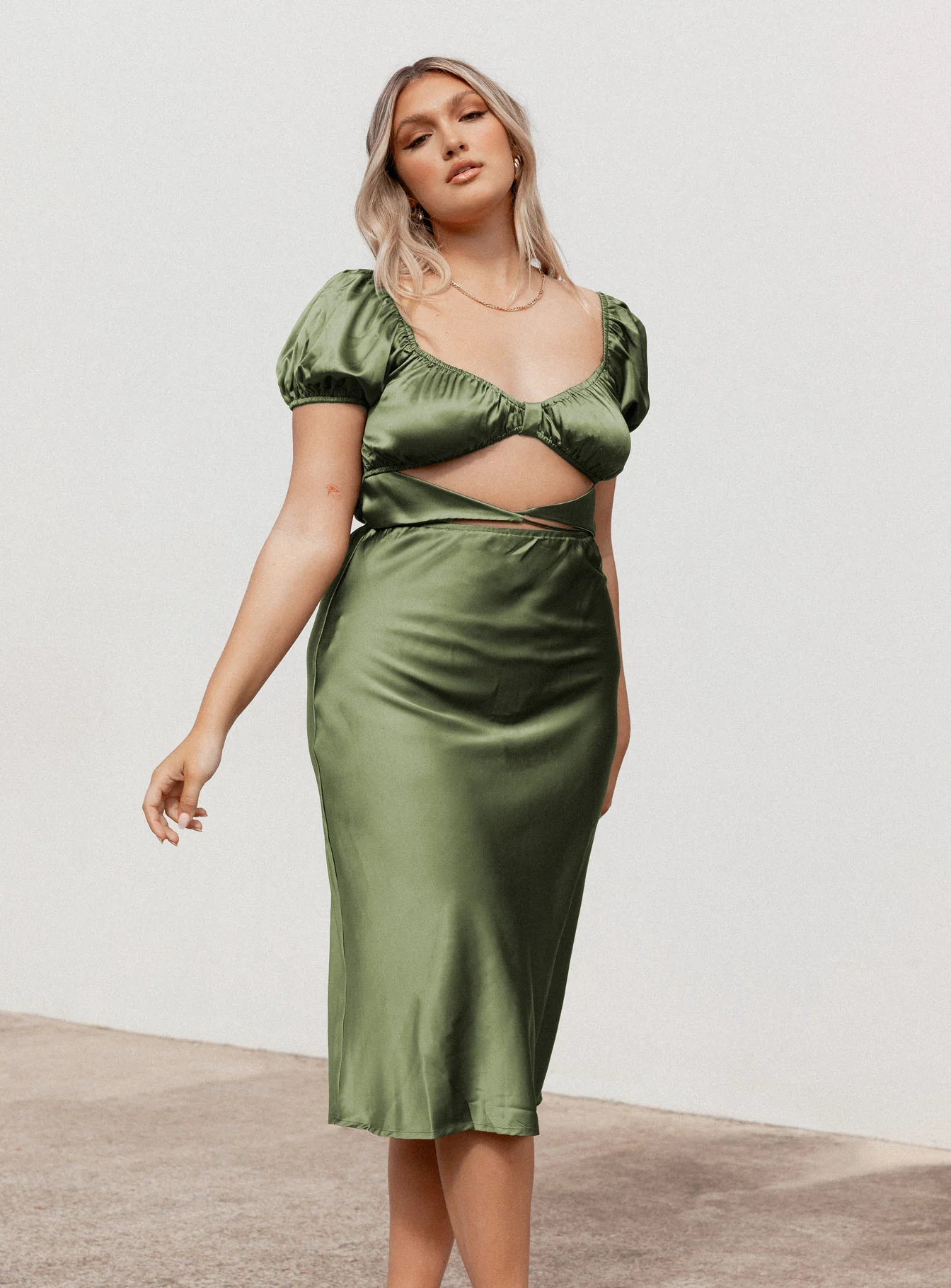 Nakita Midi Dress Khaki