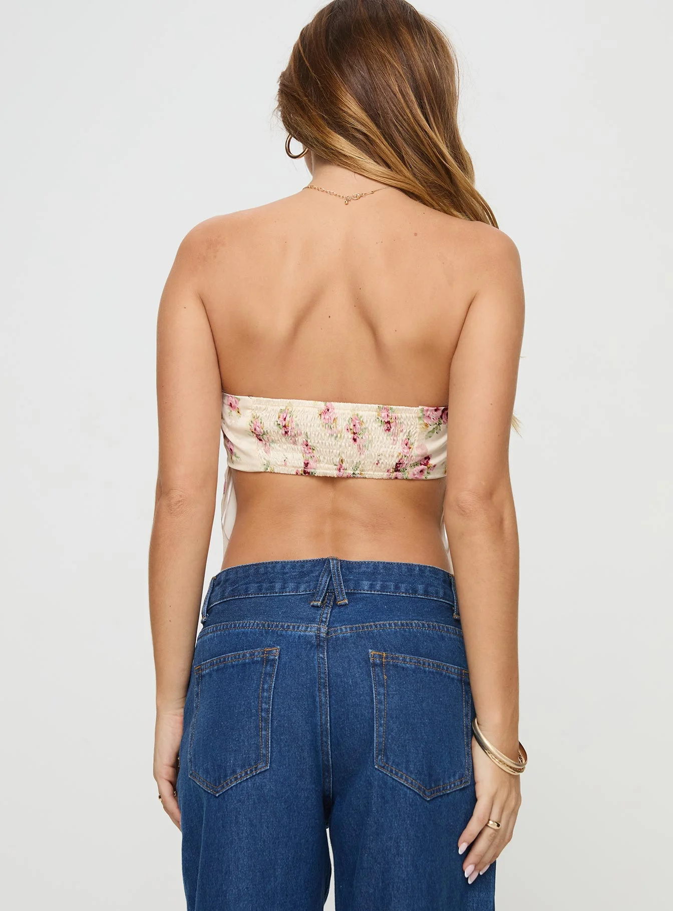 Eithanale Strapless Top Cream / Floral
