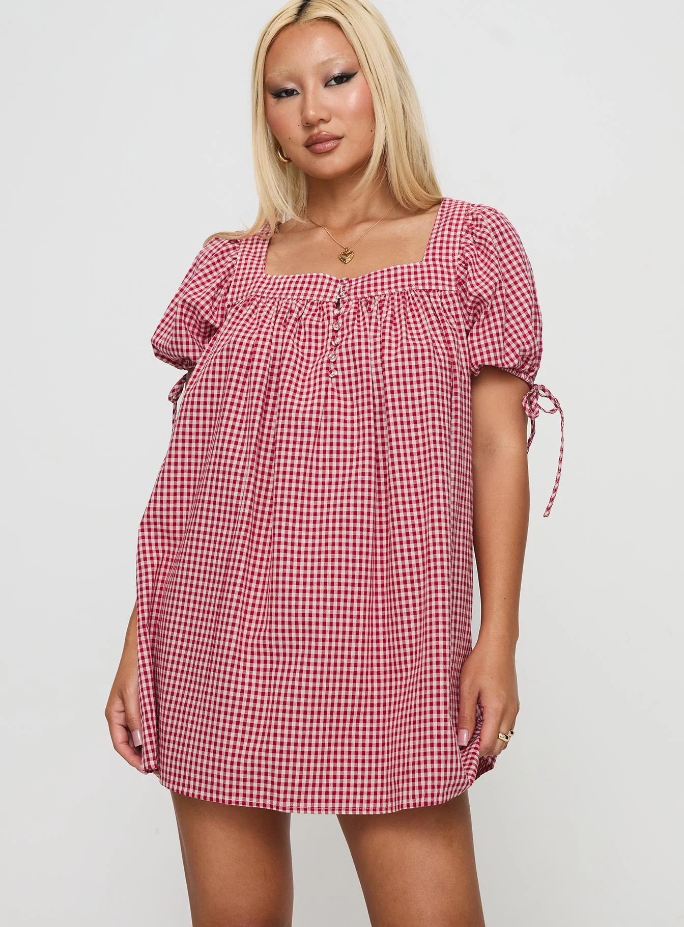 Lilibet Mini Dress Red Gingham