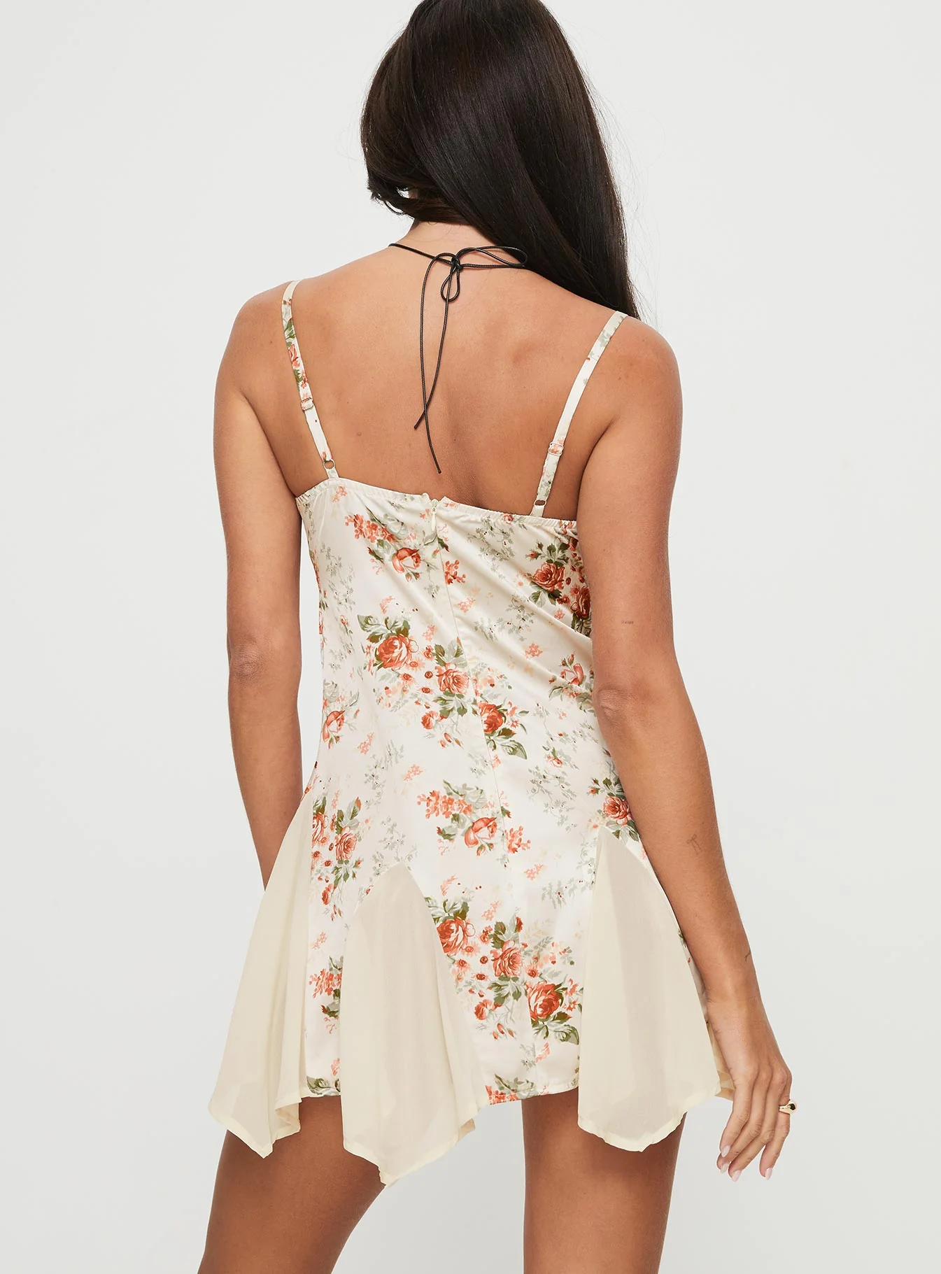 Lucardi Satin Mini Dress Floral