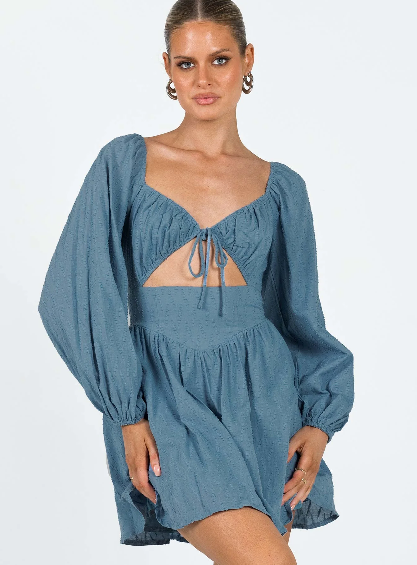 Tennyson Long Sleeve Mini Dress Blue