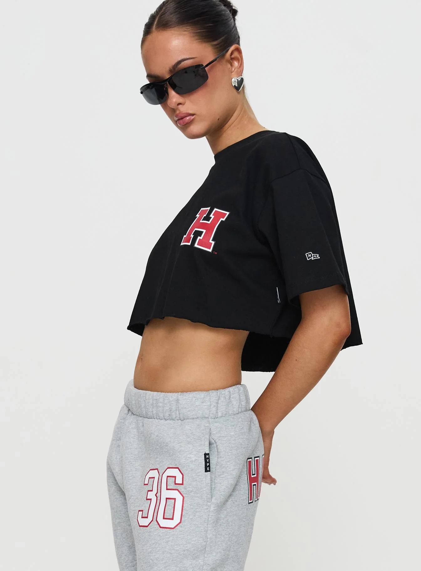 Harvard Graphic Track Top Black