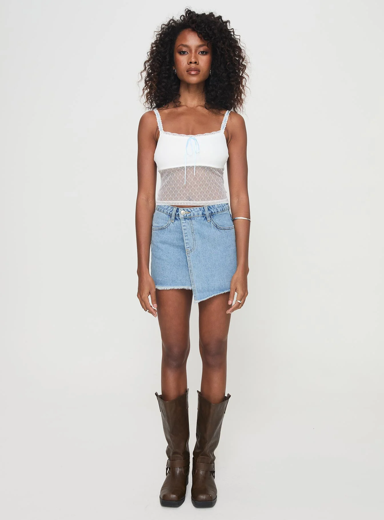 Tadeo Lace Cami Top White