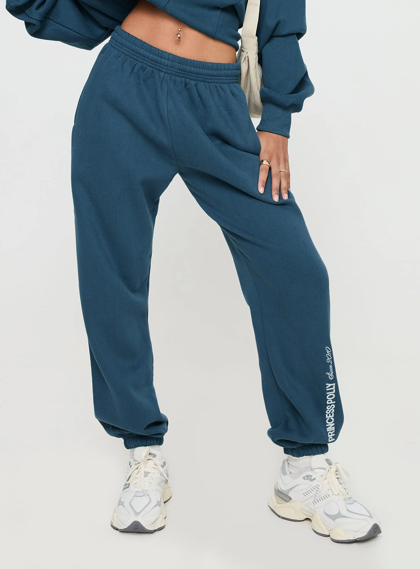 Princess Polly Track Pants Block / Cursive Text Slate