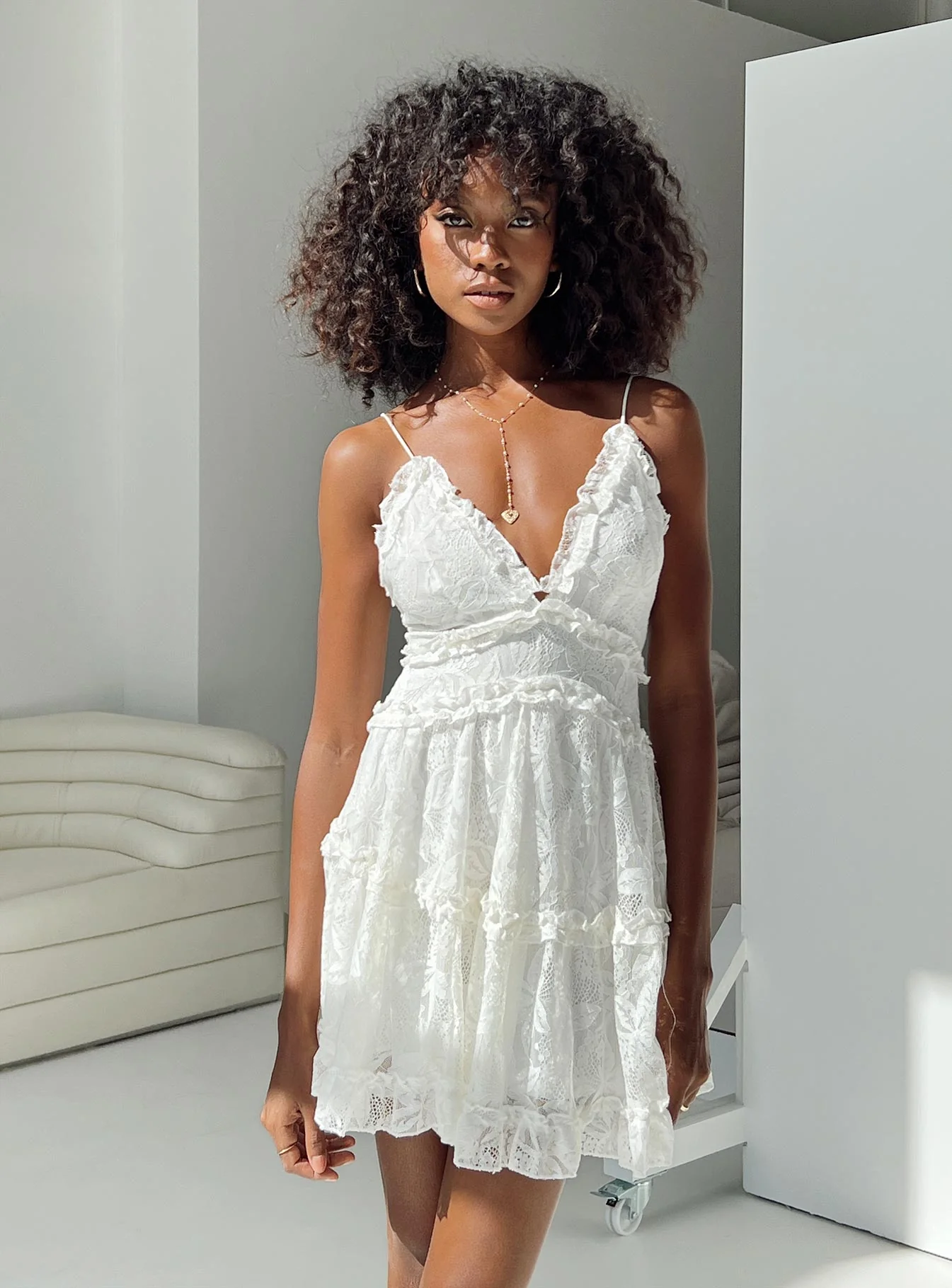 Hollander Mini Dress White