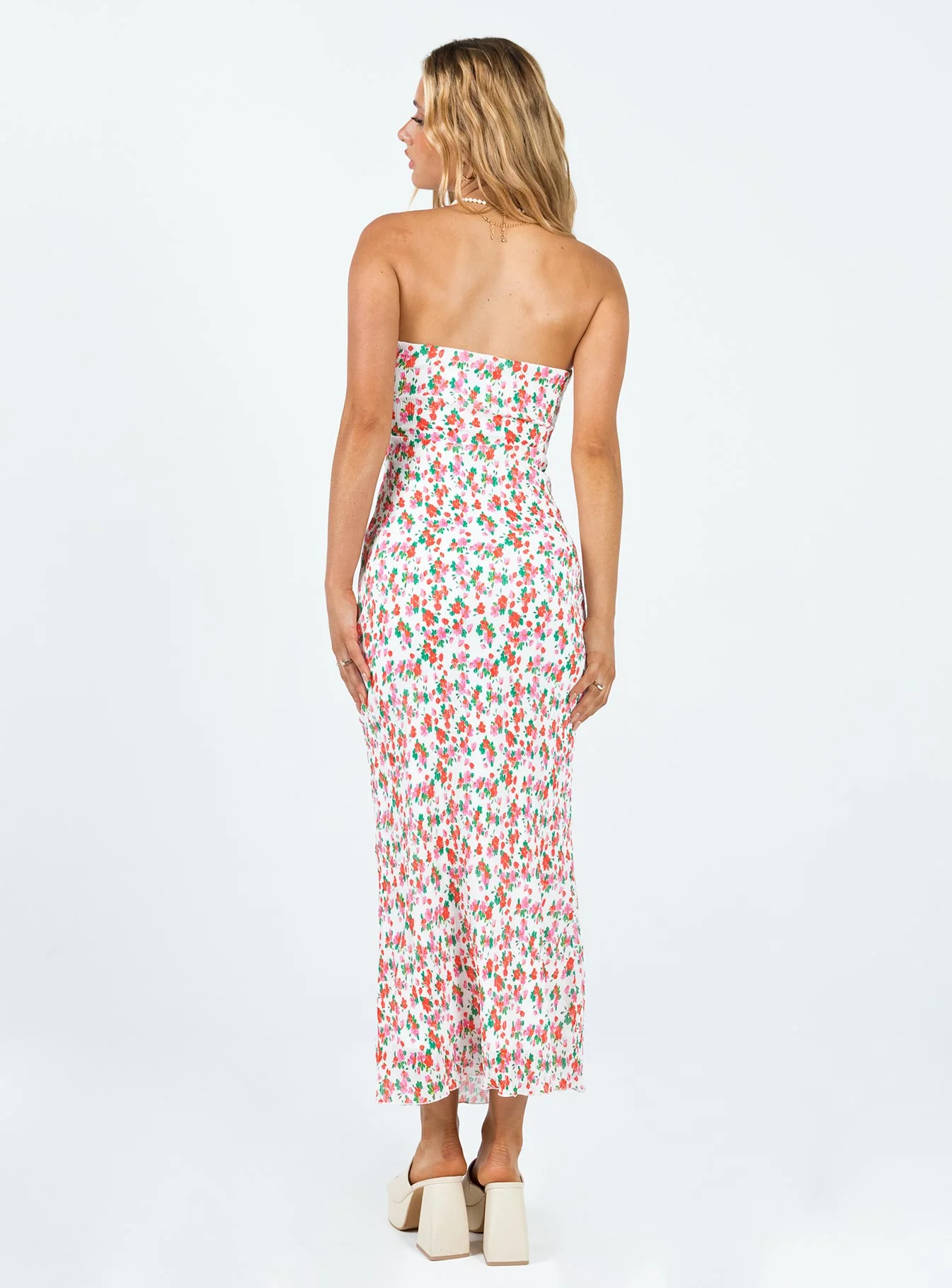 Tiarna Strapless Midi Dress Floral