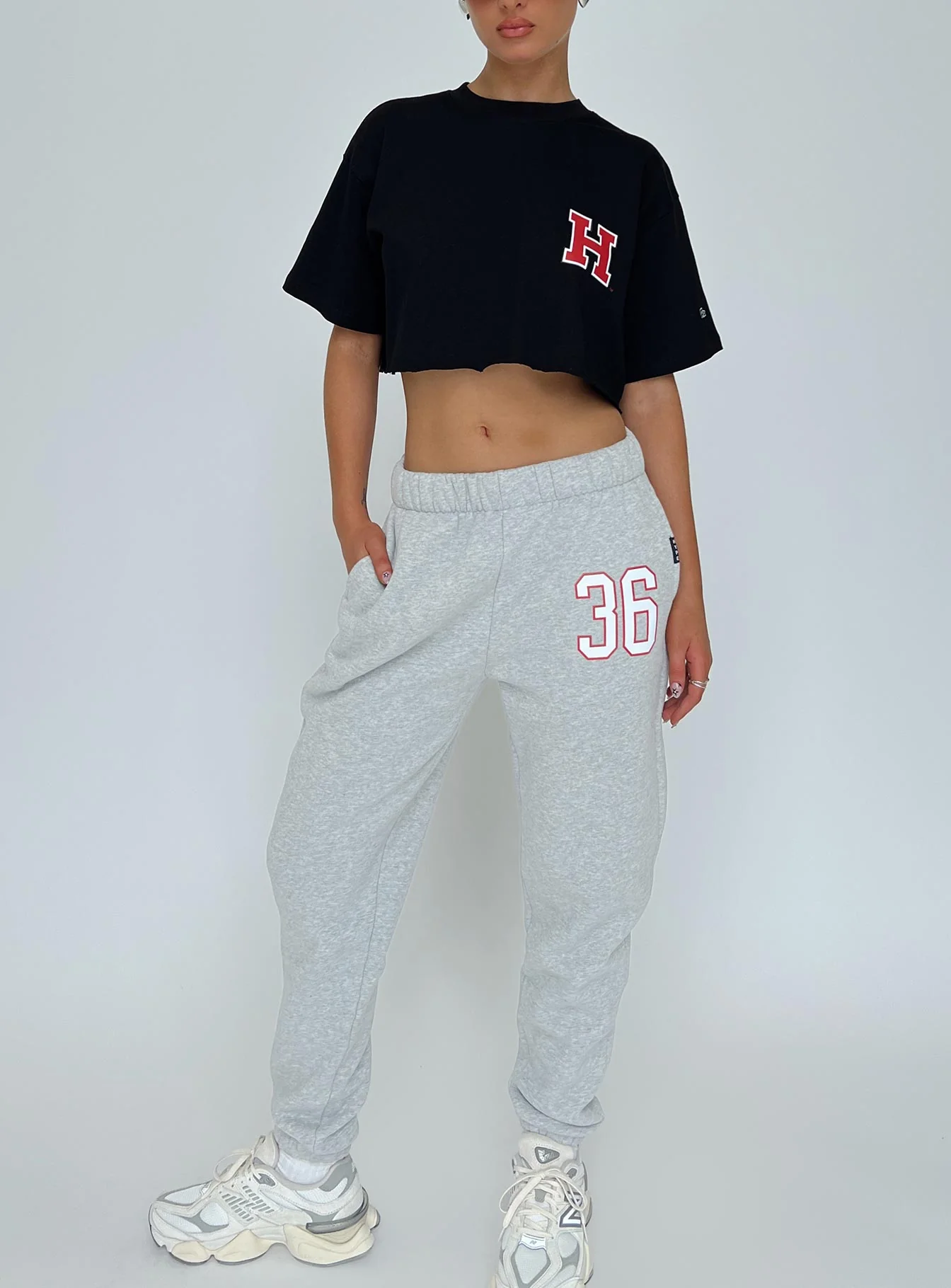 Harvard Graphic Track Top Black