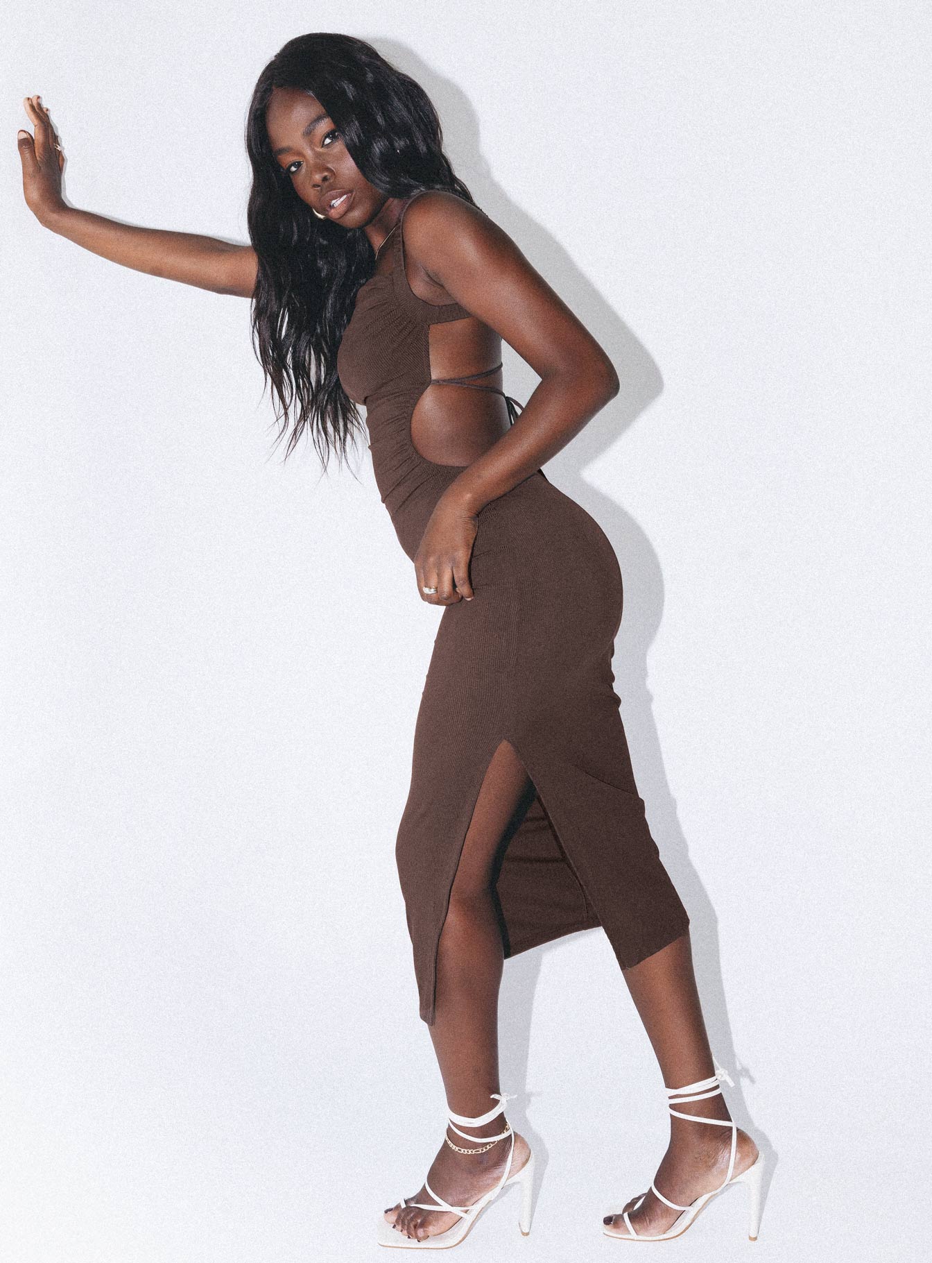 Lainey Midi Dress Brown