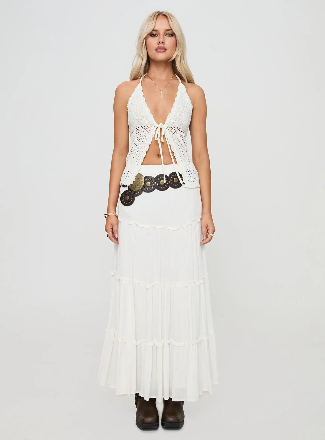 Tahlia-marie Crochet Top White