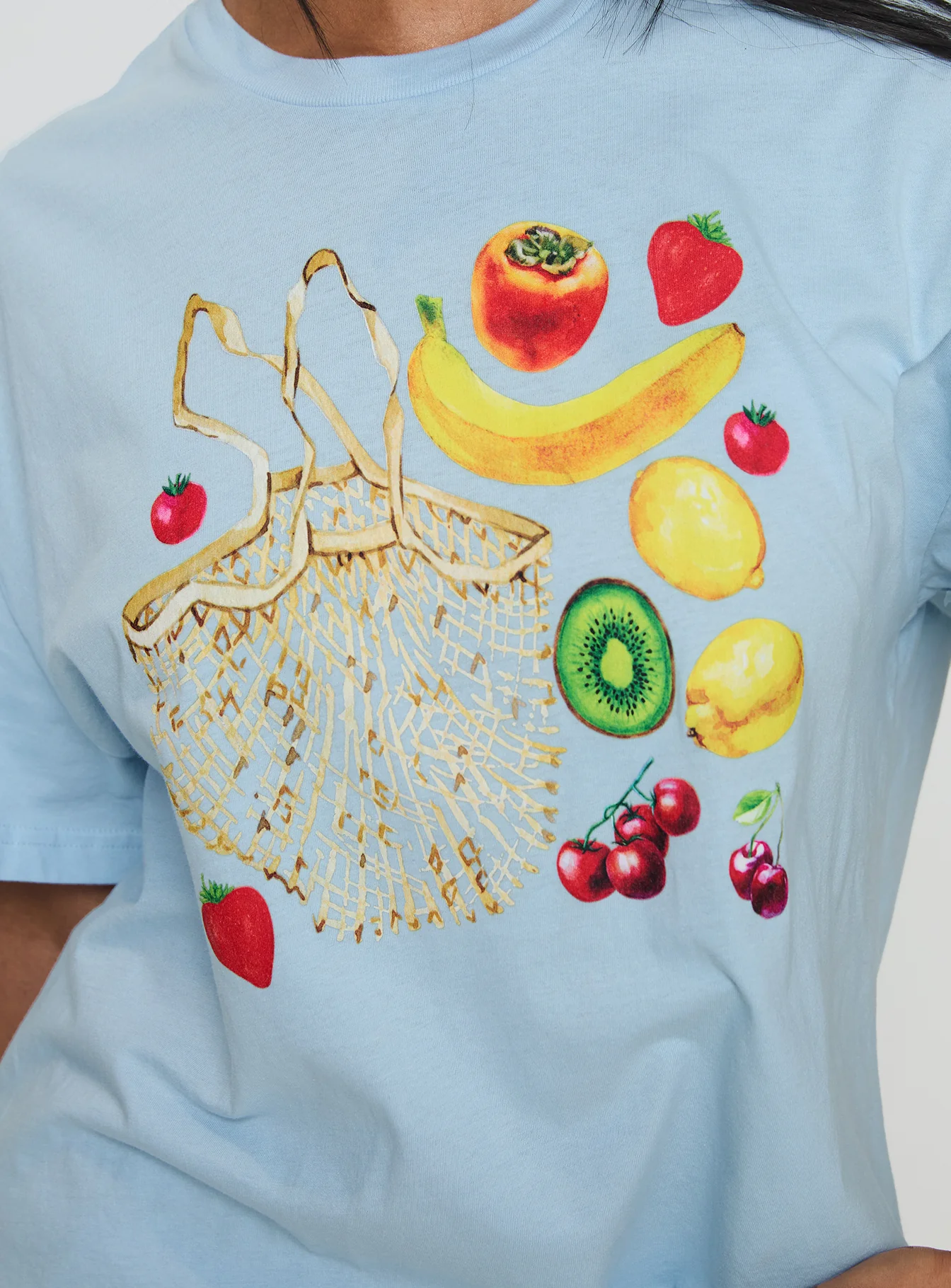 Grocery Run Oversized Graphic Tee Blue