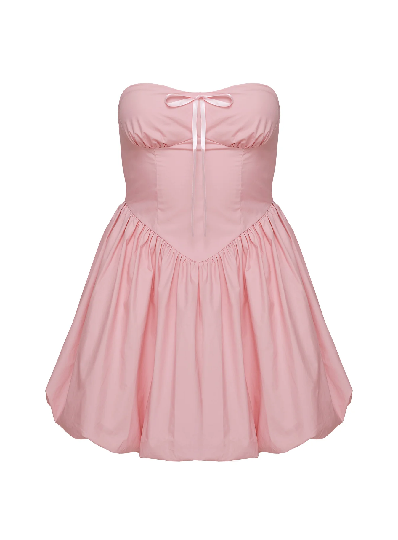 Melaina Bubble Hem Mini Dress Pink