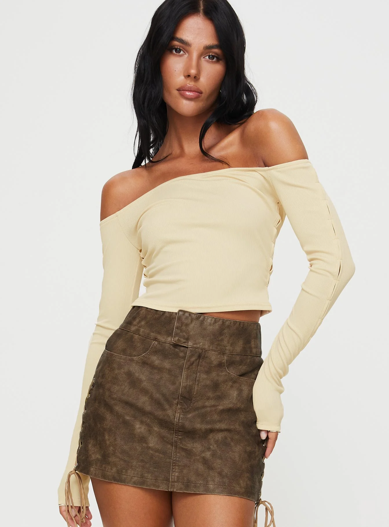 Castano Off The Shoulder Top Beige