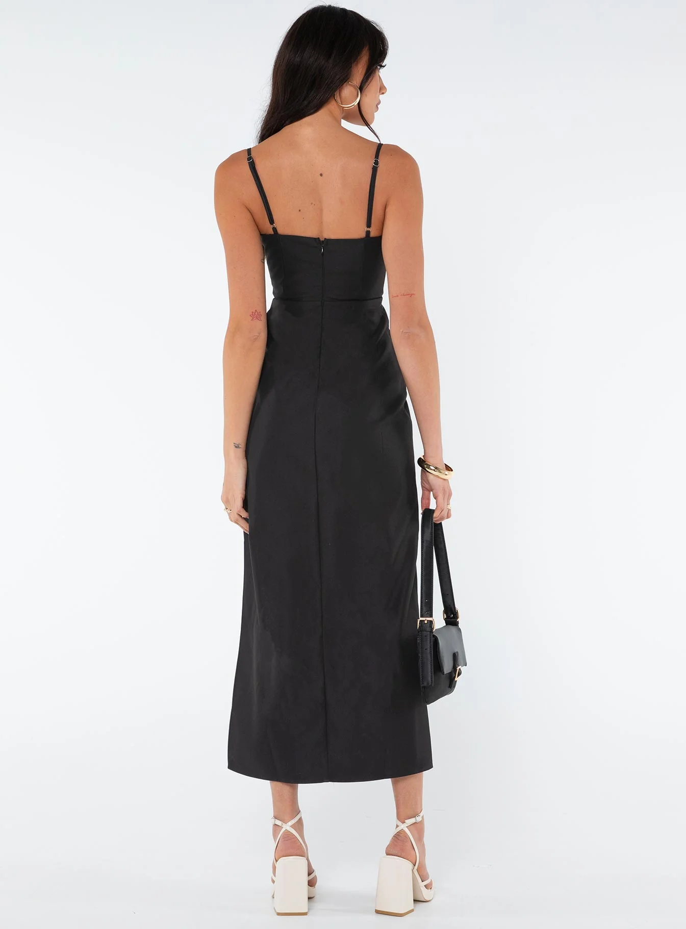 Risha Corset Midi Dress Black